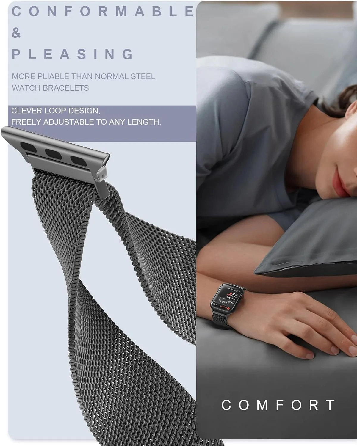 Original Milanese Loop Compatible with Apple Watch Bands for Women & Men