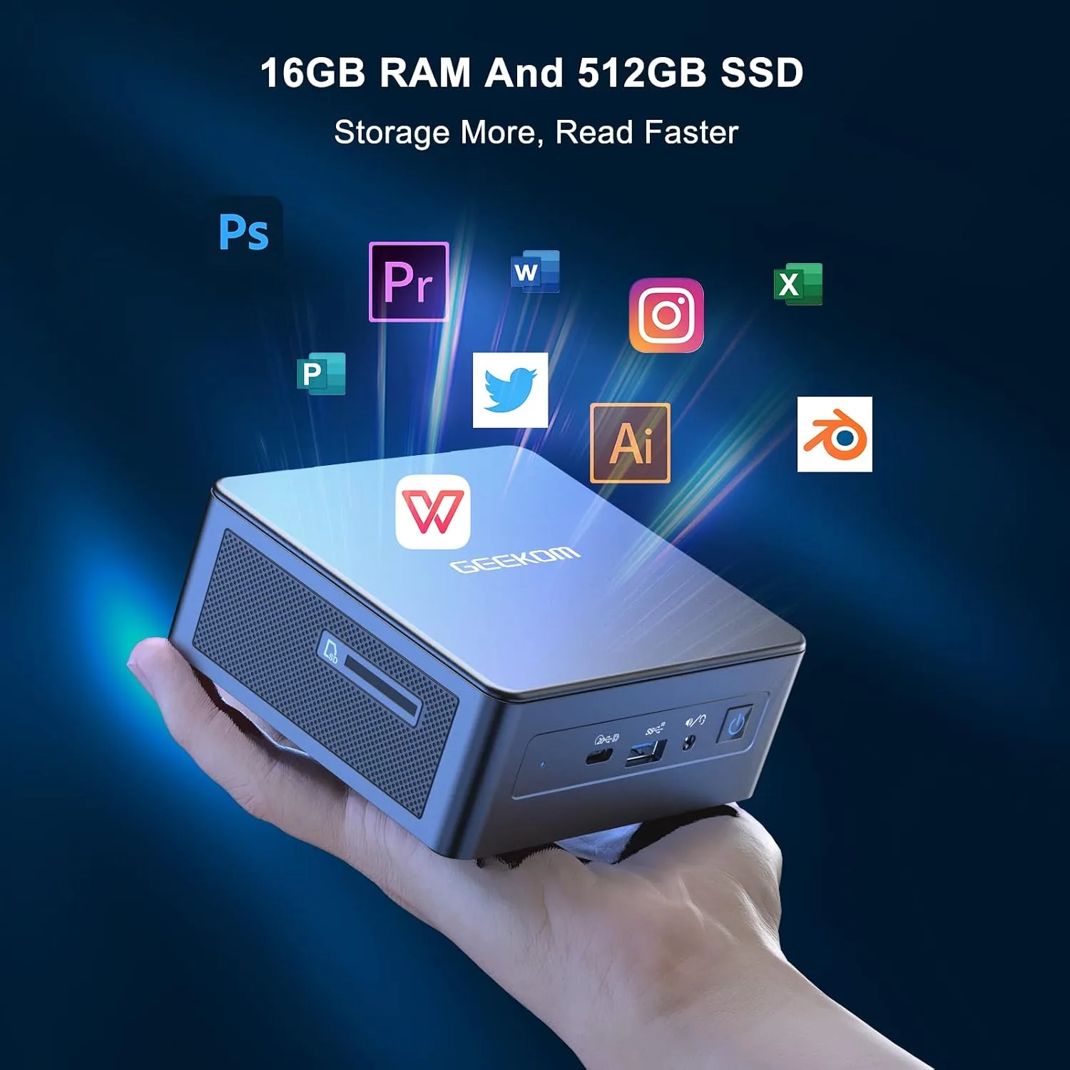 GEEKOM Mini PC Mini IT11, 11th Intel i7-11390H (Up to 5.00 GHz), 16GB DDR4 RAM 512GB M.2 SSD, Support 8K Output/WiFi 6/USB4.0/BT5.2, Home&Office Mini Desktop Computer