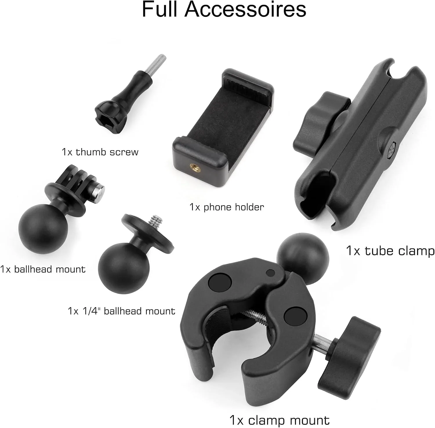 GEPULY Super Clamp Camera Motorcycle Mount for Insta360 GoPro Action Camera
