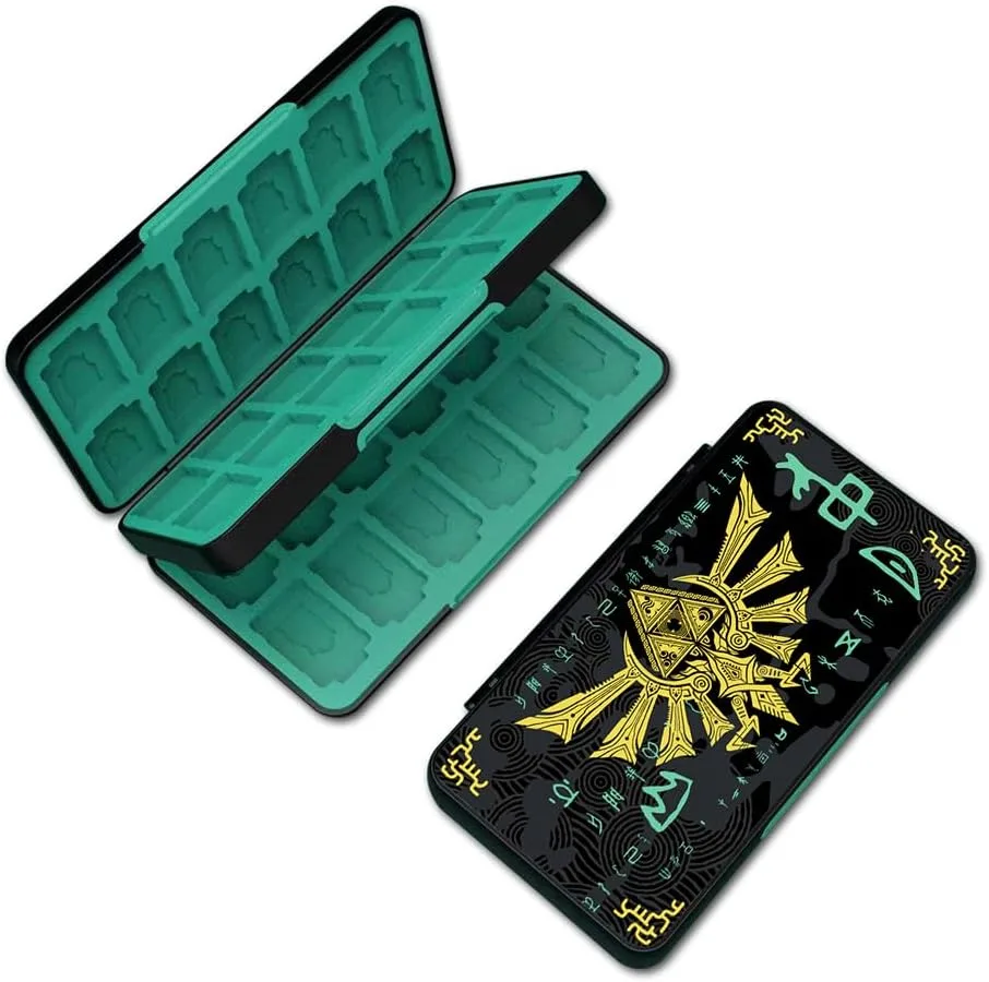 PERFECTSIGHT 48 Switch Game Card Case for Nintendo Switch OLED/ Lite, Cute Switch 2 Game Holder Cartridge Case for Game Cards and SD Cards, Kawaii Portable Compact Storage Box, Black Kingdom