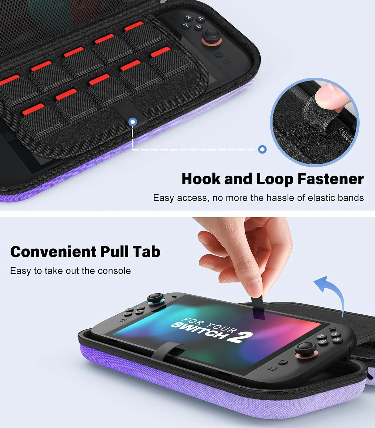 MoKo Carrying Case for Nintendo Switch 2 2025 Holds 10 Cartridges w/Pockets