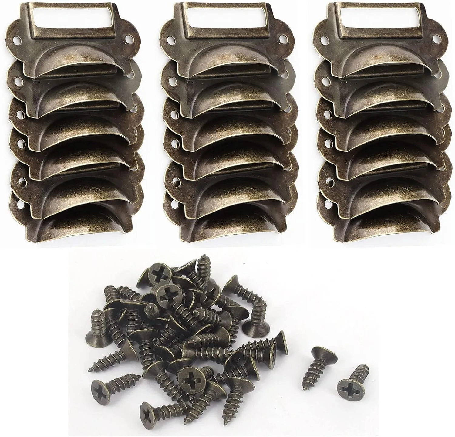 LGEGE 18pcs Bronze Drawer Label Pull Home Cabinet Frame Handle File Name Card Holder Cabinet Frame (Length: 81mm Width: 51mm)