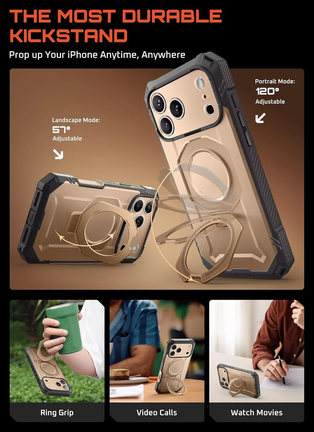 SUPCASE for iPhone 18 Pro Case/iPhone 17 Pro Case, Glass Protector, Desert