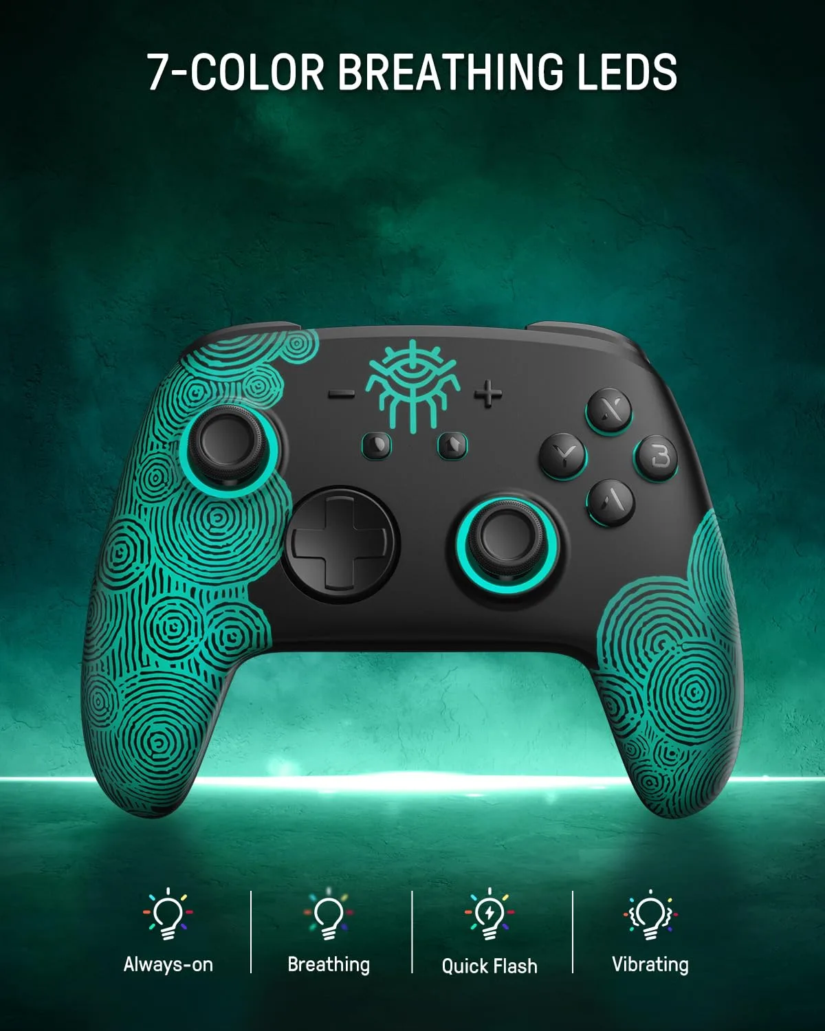 Switch 2 Pro Controller Hall Effect for Switch OLED/2, Wireless Switch Remote with NFC, Firefly Bluetooth Hidden Glow RGB Gamepad with Wake Up,Turbo,Macro Back Buttons,Gyro,Motion & Vibration Control