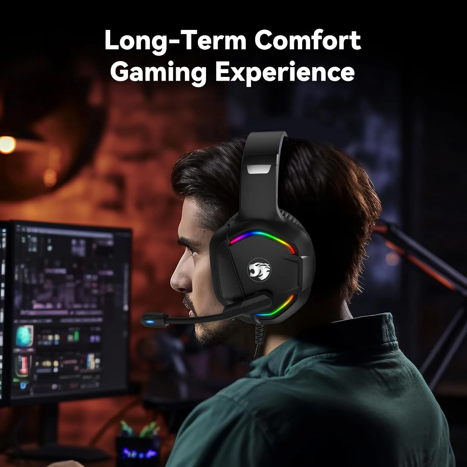 IMYB A36 Gaming Headset with Mic Stereo Headphones for Pc PS5, Xbox