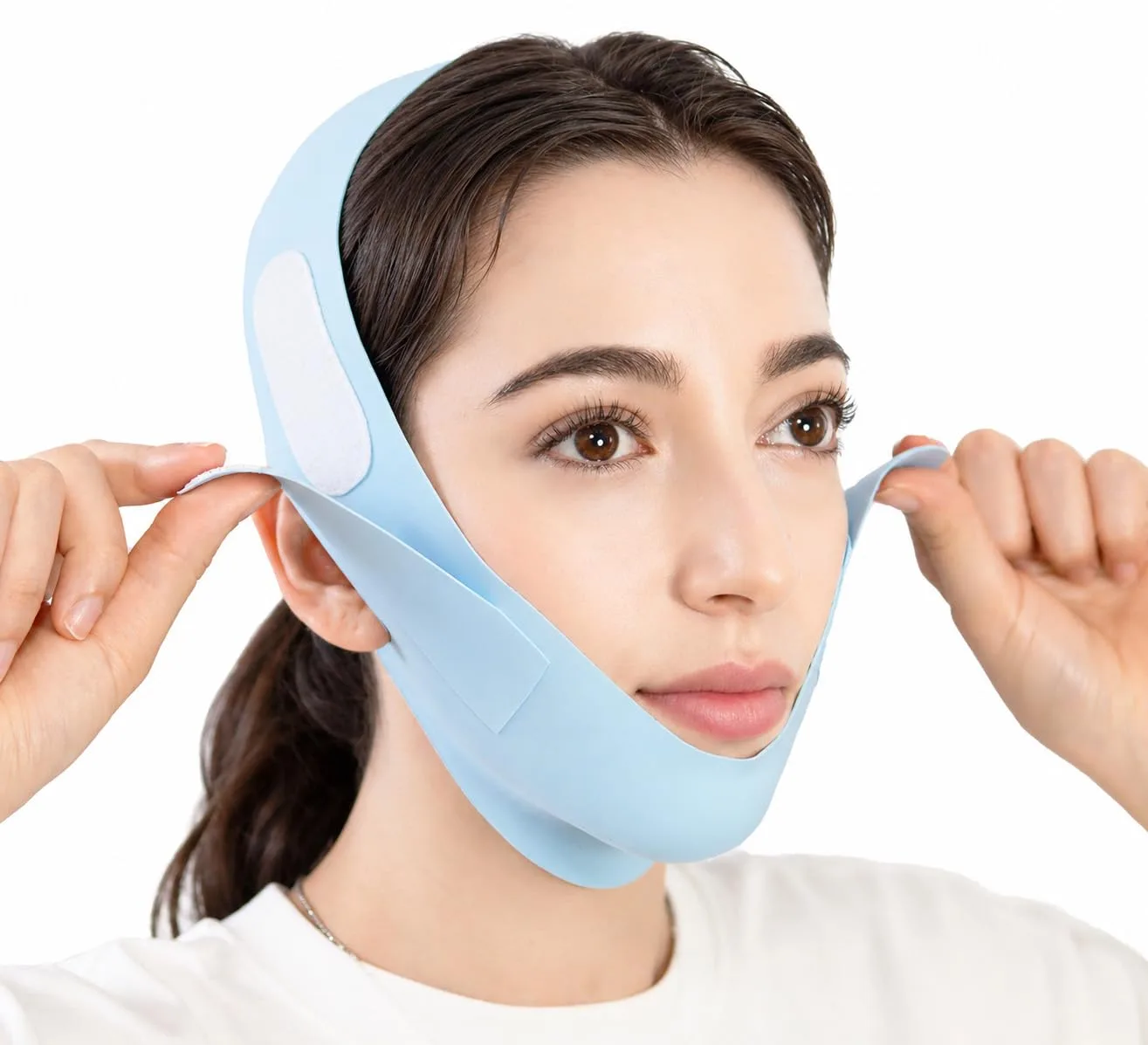 V Line Lifting Mask Chin Strap for Sleeping, Face Lifting Strap, Chin Strap, V Line Mask, Jawline Shaper, Jaw Strap, Double Chin Reducer, Face Lift Tape & Snoring Solution (Blue)
