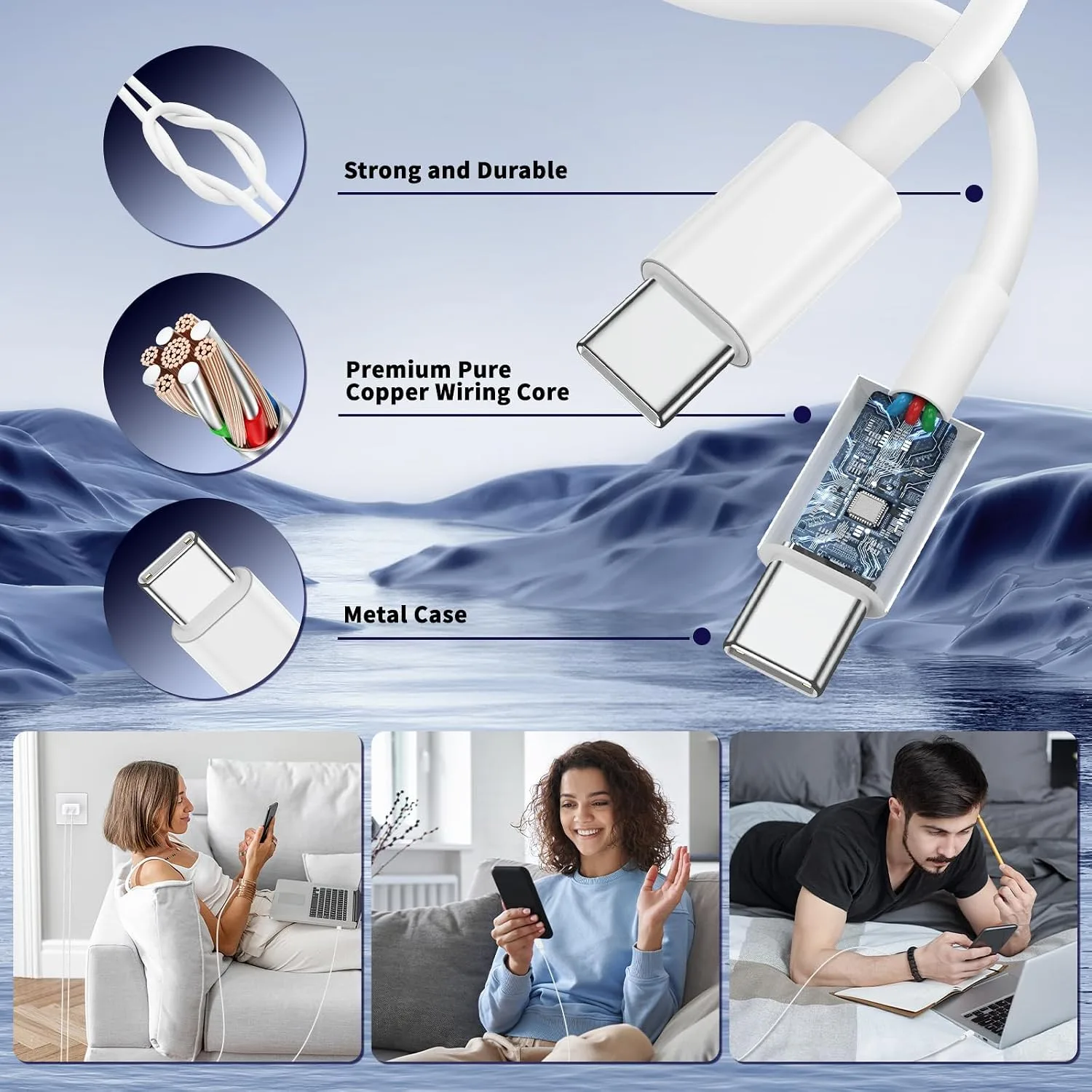 QZIIW iPhone 18 17 16 Pro Max Fast Charger,45W Dual Port USB C Fast Charger
