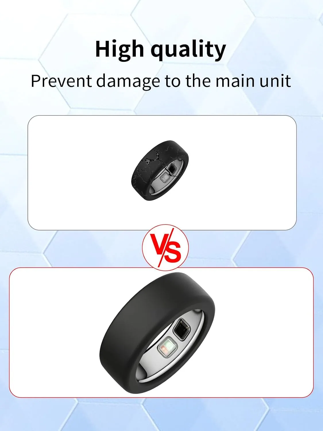 (4 Pack) BOVUGAC for OURA Ring5 Silicone Ring Protector Case.(Size:6~9)