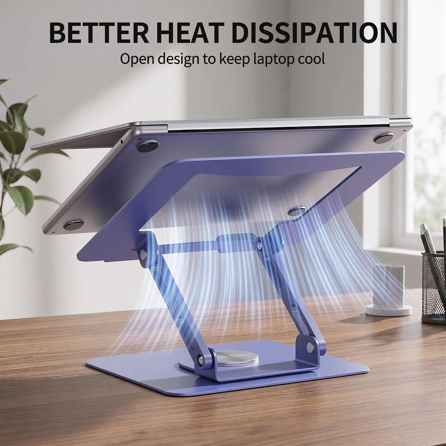 SOUNDANCE 360 Rotating Laptop Stand, Adjustable Riser,10-17", Purple