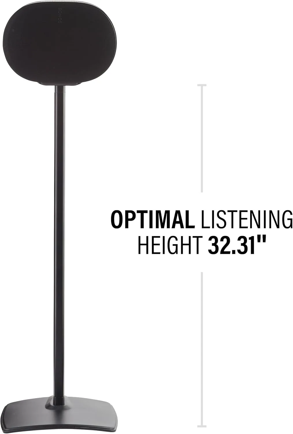 Sanus Speaker Stand for Sonos Era 300™ - Fixed Sonos Speaker Stand w/Easy 3 Step Assembly - Includes All Hardware, Carpet Spikes & Rubber Feet - Black Single Stand