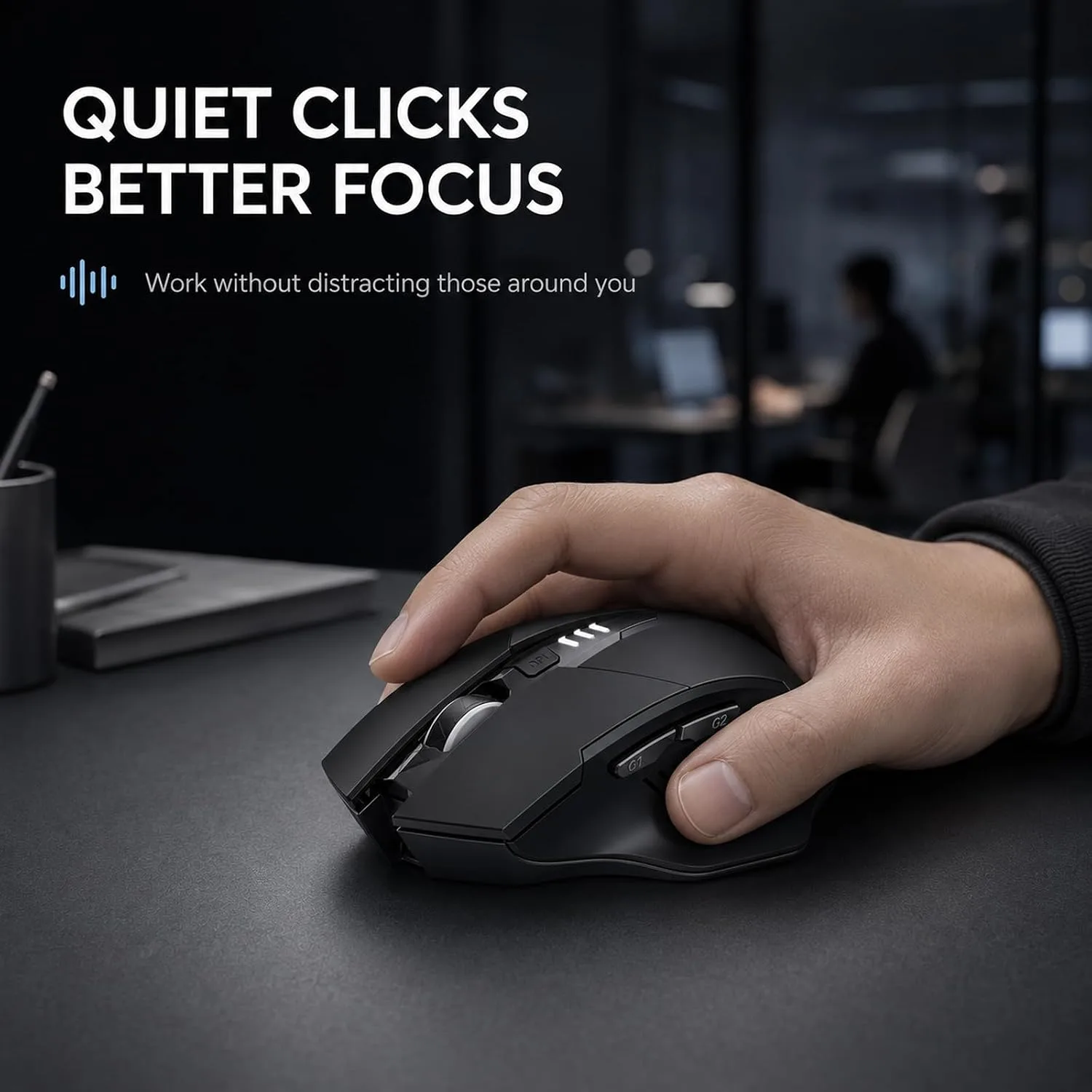 INPHIC Upgraded Silent Rechargeable Wireless Mouse, 12800 DPI Gaming Mouse