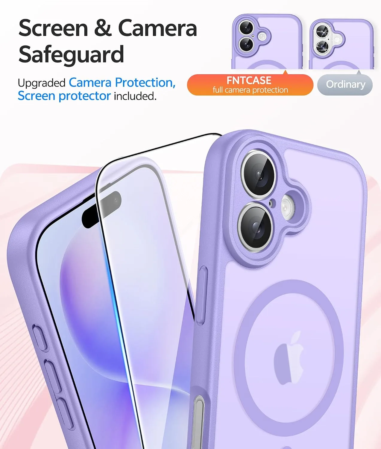 FNTCASE for iPhone 16 Plus Case, Fit for Magsafe, Light Purple