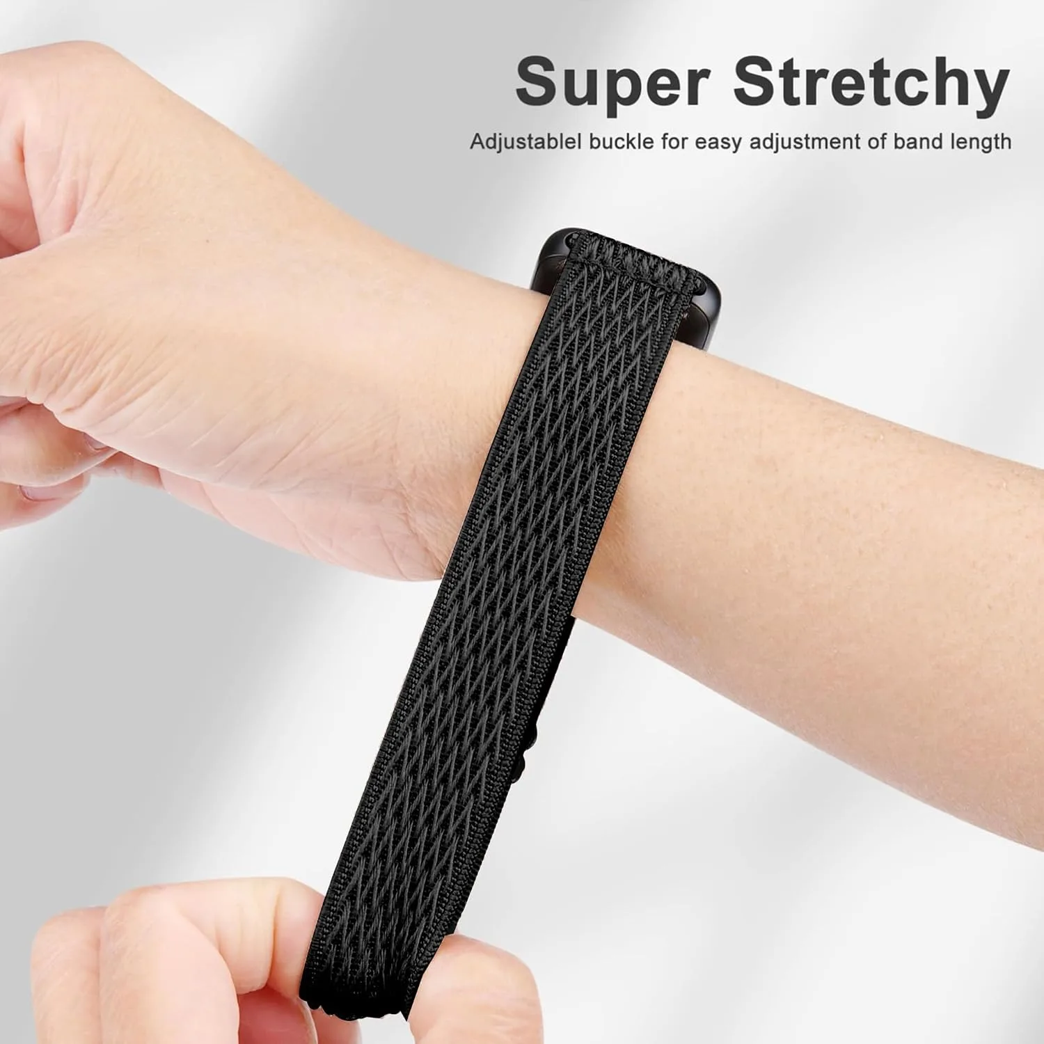 3 Pack ID208 Plus Smart Watch Bands for Fitpolo/Quican/Aeac/Tensky ID208 Plus Smartwatch, 22mm Elastic Nylon Replacement Wristband Adjustable Straps for man woman