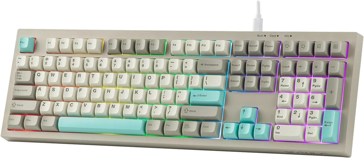 Teclado Gamer MechLands Aula S102 Membrana Full Size con Teclado Numérico