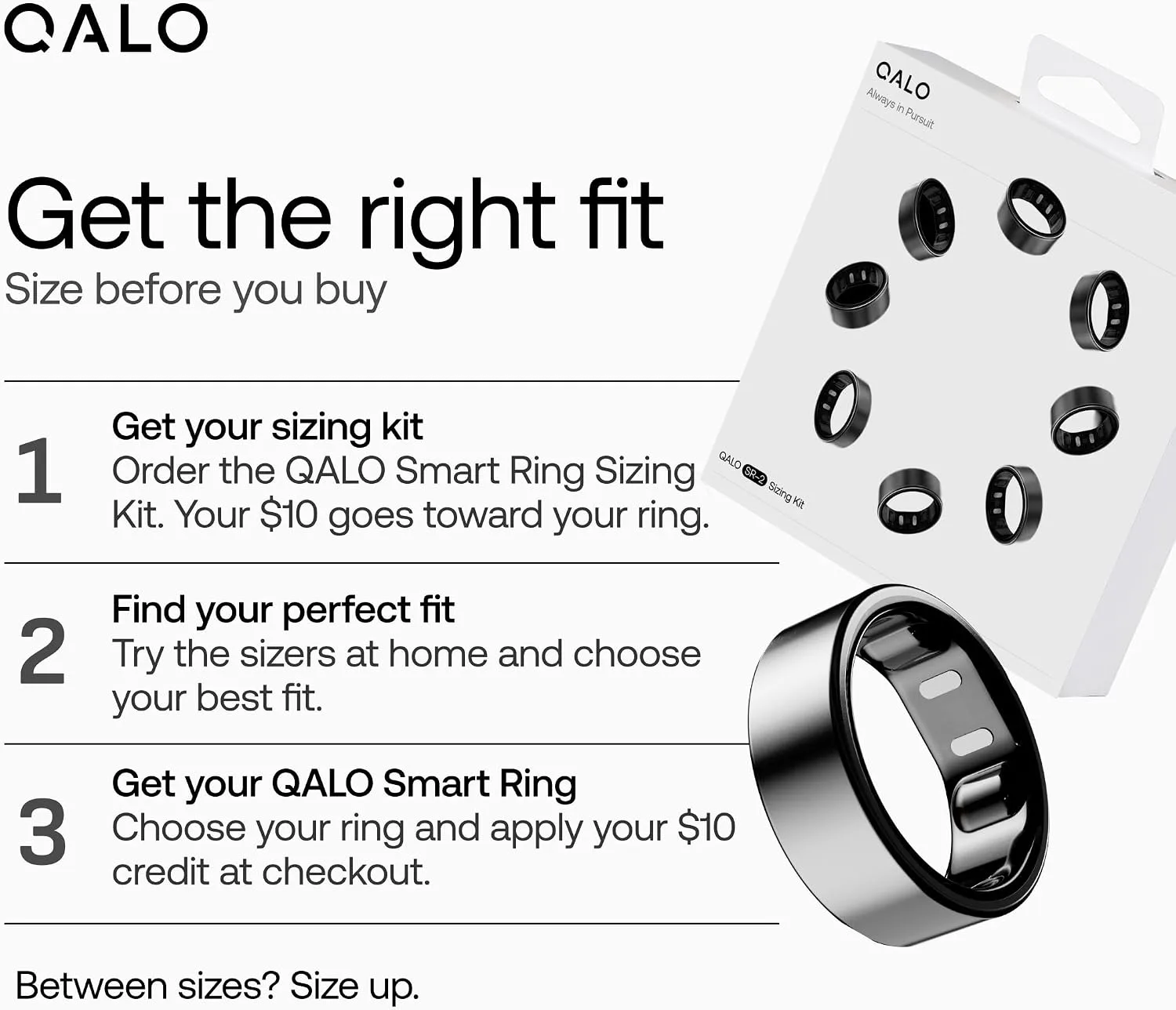 QALO SR-2 Smart Ring Fitness Tracker – Size Before You Buy – Gold, 08
