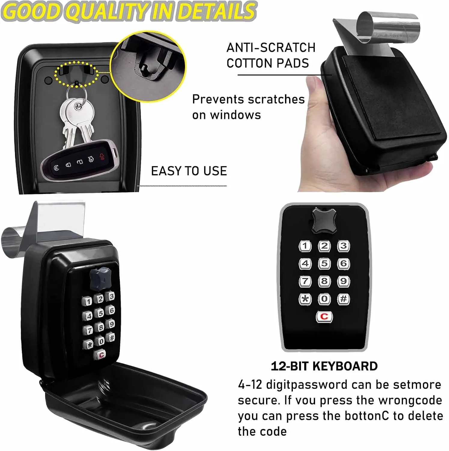 Upgrade SL-591 Car Key Lock Box,Window Lock Box for Turo,Key Lock Box