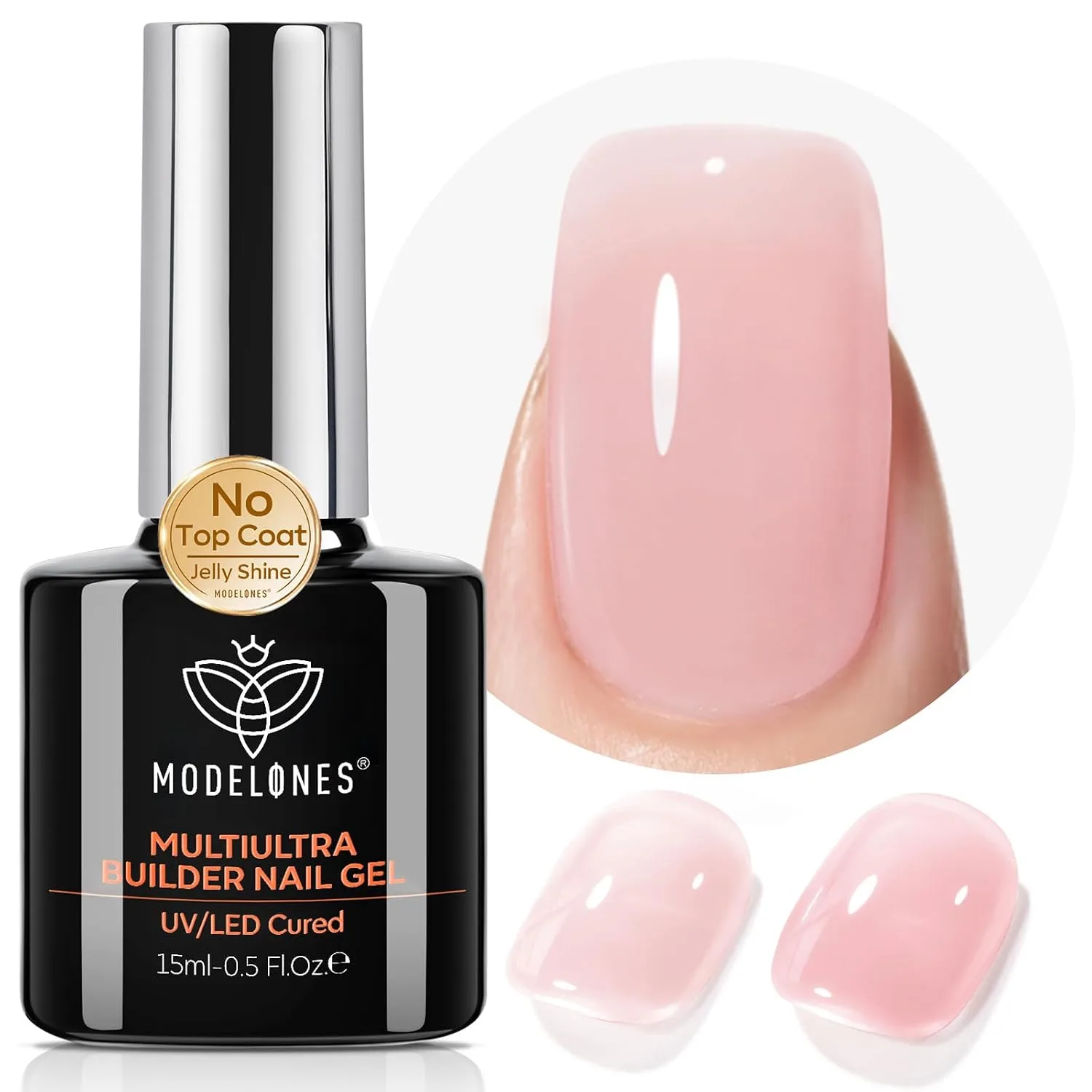 Esmalte en gel Modelones Builder Nail Gel Soft Pink sin Top Coat