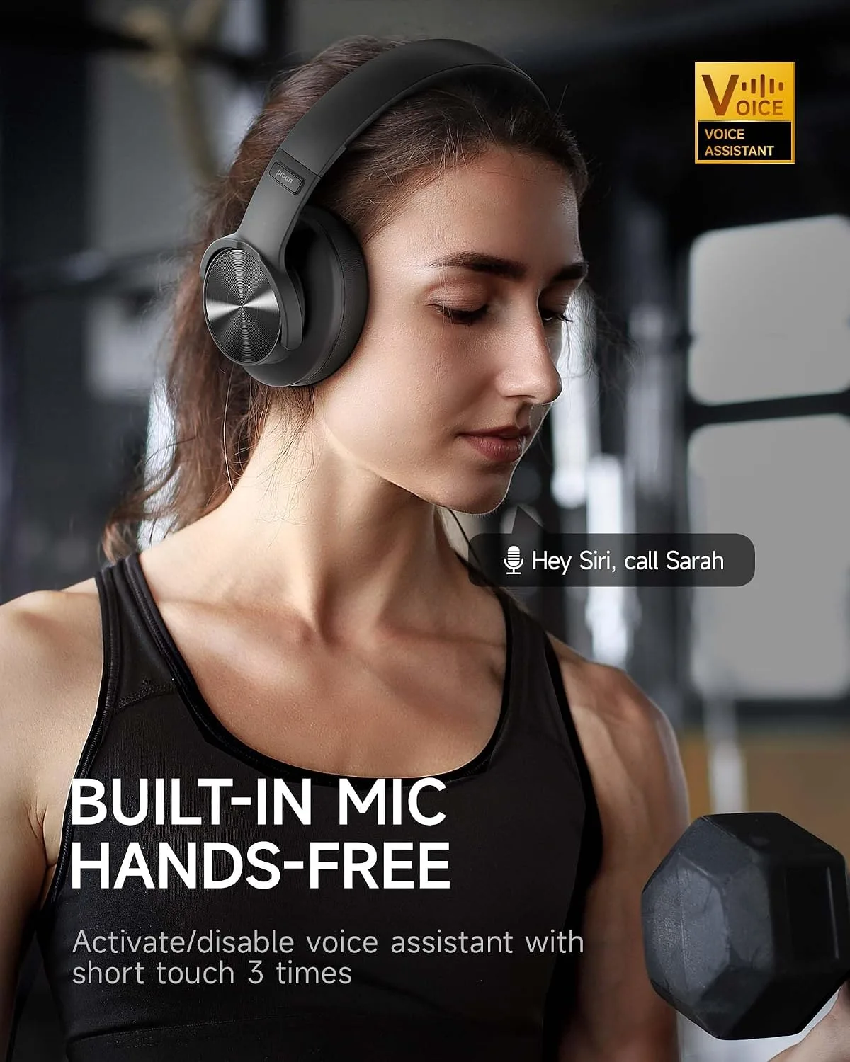 Picun B8 Wireless Bluetooth Headphones, 120H Playtime, 3EQ Modes, Black