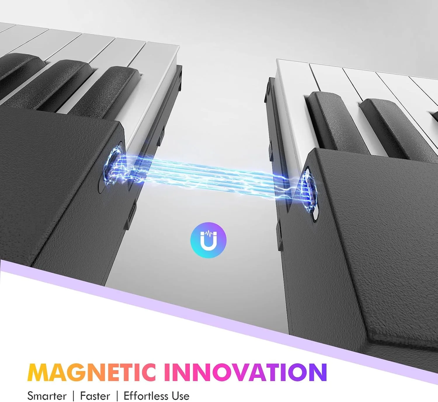 AiJoy 88-Key Portable Piano, Magnetic Split Keyboard with Semi-Weighted Key