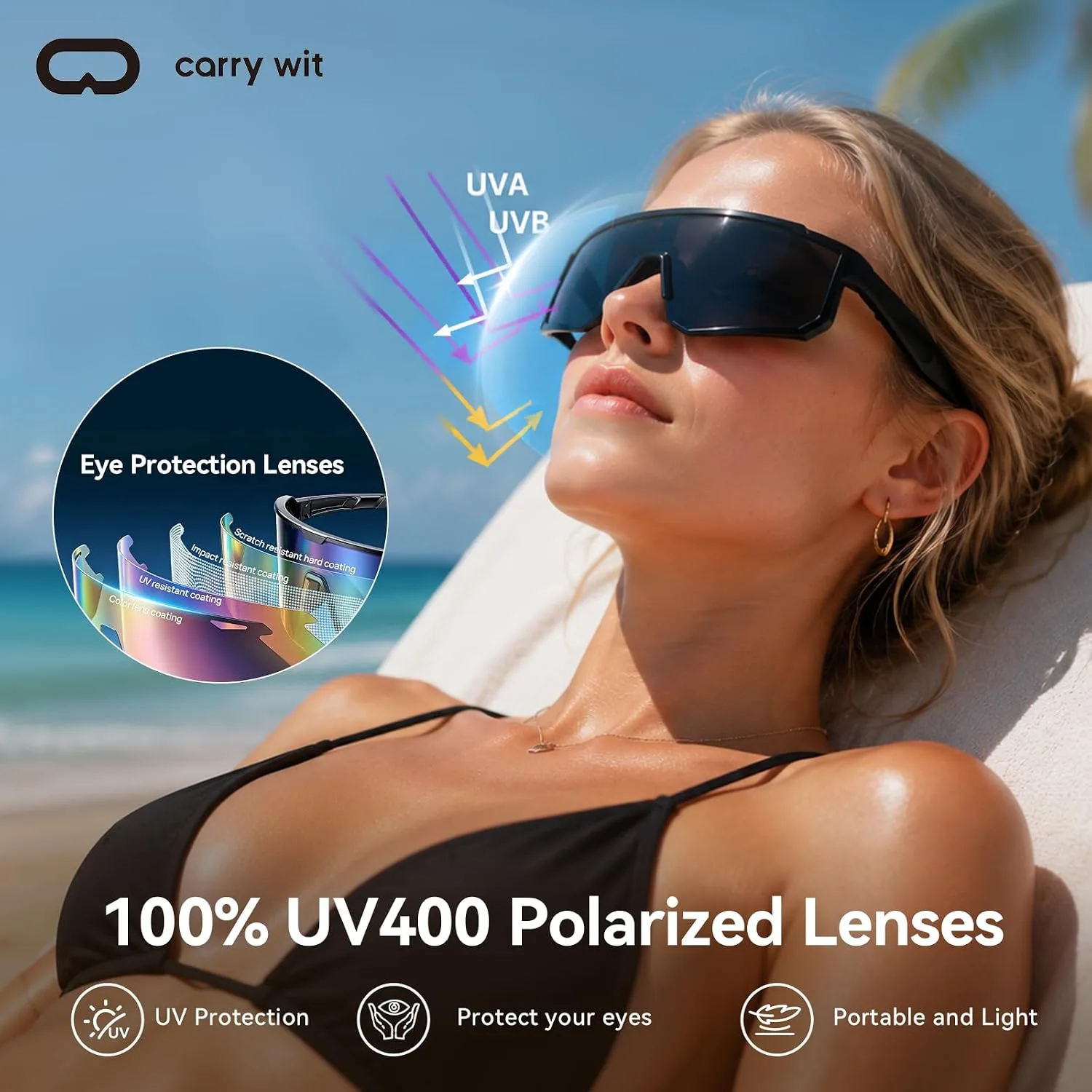 Smart Sunglasses for Men/Women, Bluetooth Glasses for Cycling Running, Sports Sunglasses with UV400 Polarized Lenses, Bluetooth 5.4 for Music, Voice Control for Hiking Fishing (Grey)