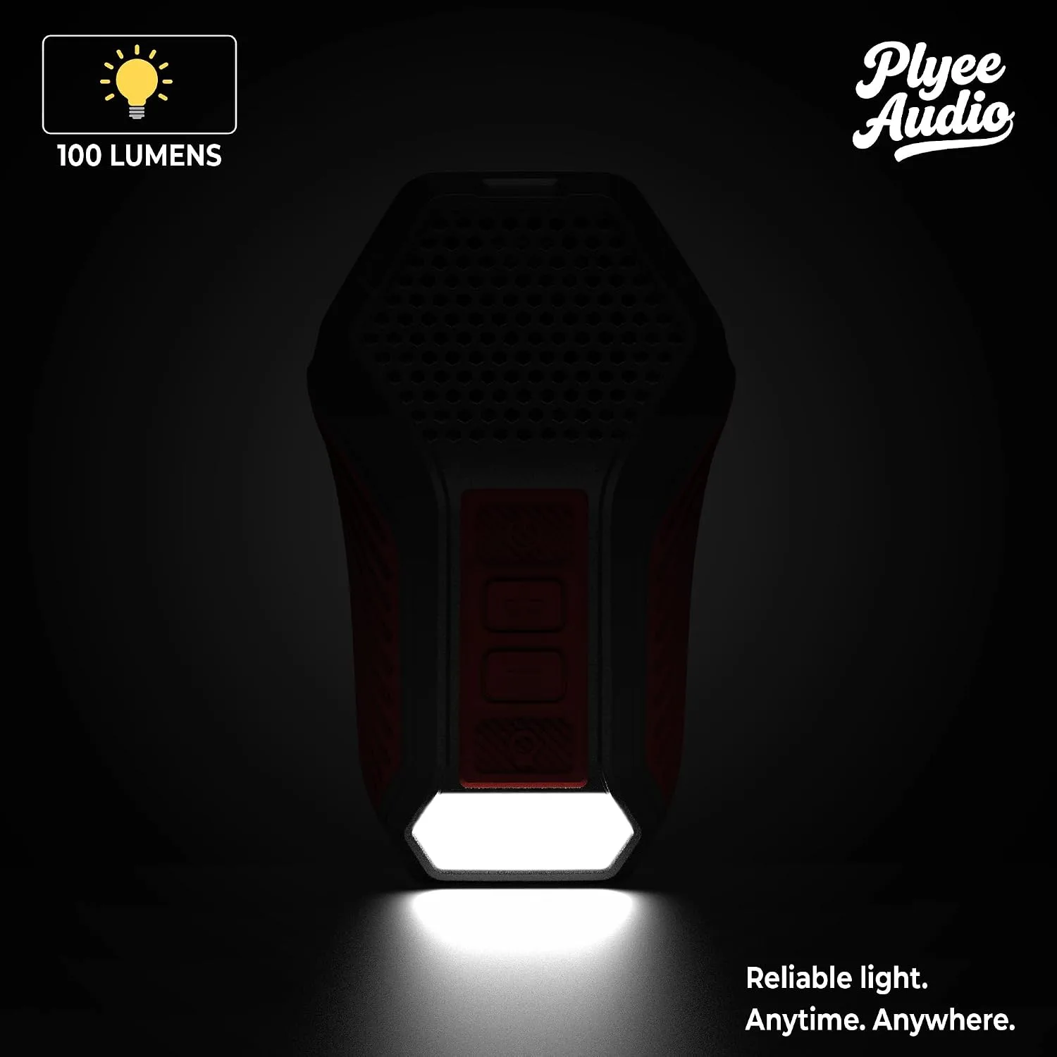 Clip-on Wearable Bluetooth Speaker, Built-in Mic, Light & Warn Lamp