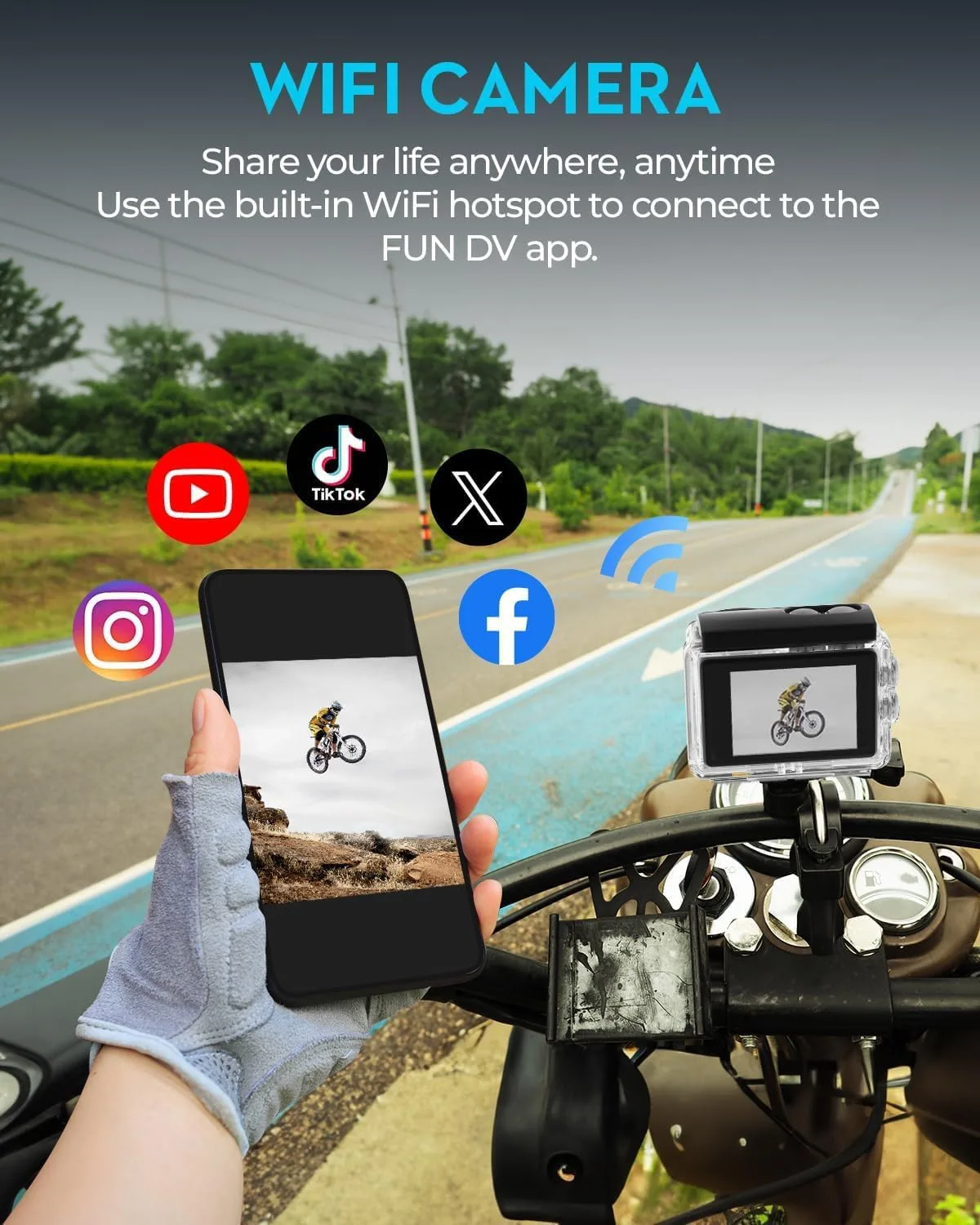 Action Camera 4K30fps,HD Waterproof Camera 131ft Underwater Cameras 20MP Pre-Recording WiFi Camera 170° Remote Control Sports Cameras with 2 Batteries Helmet Mount Accessories Kits