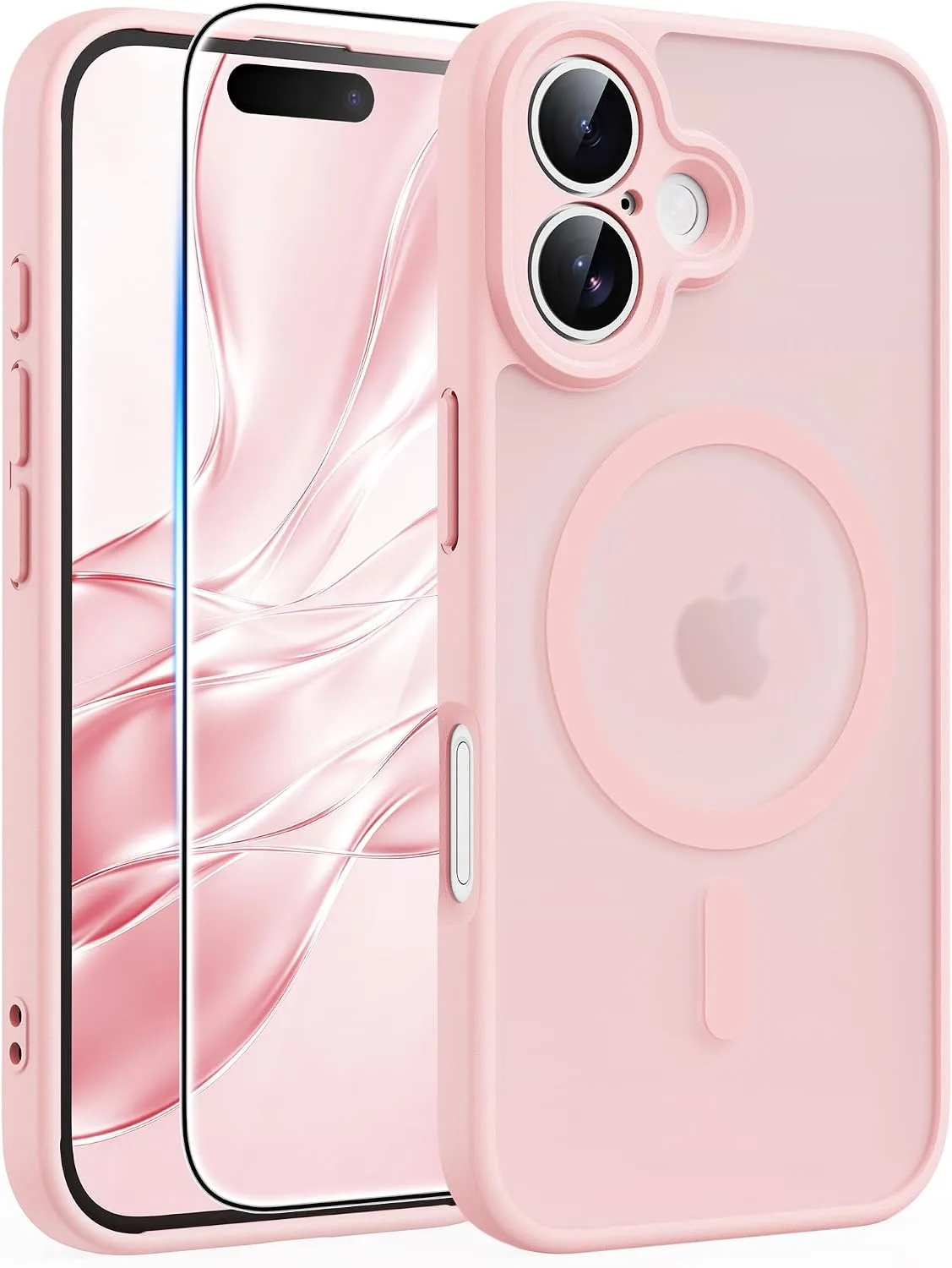 FNTCASE for iPhone 16 Plus Case Fit for MagSafe Light Pink