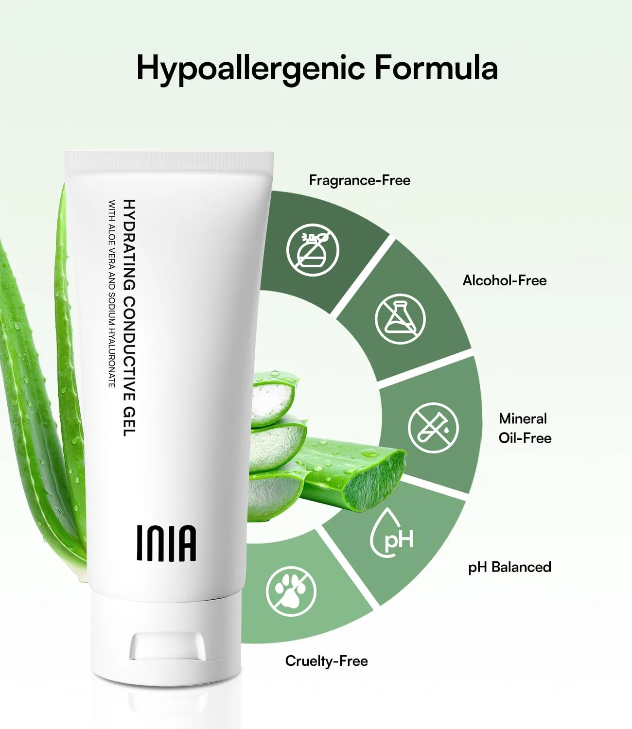 INIA Microcurrent Conductive Gel for Facial and Body Machines, 10.56 Fl Oz
