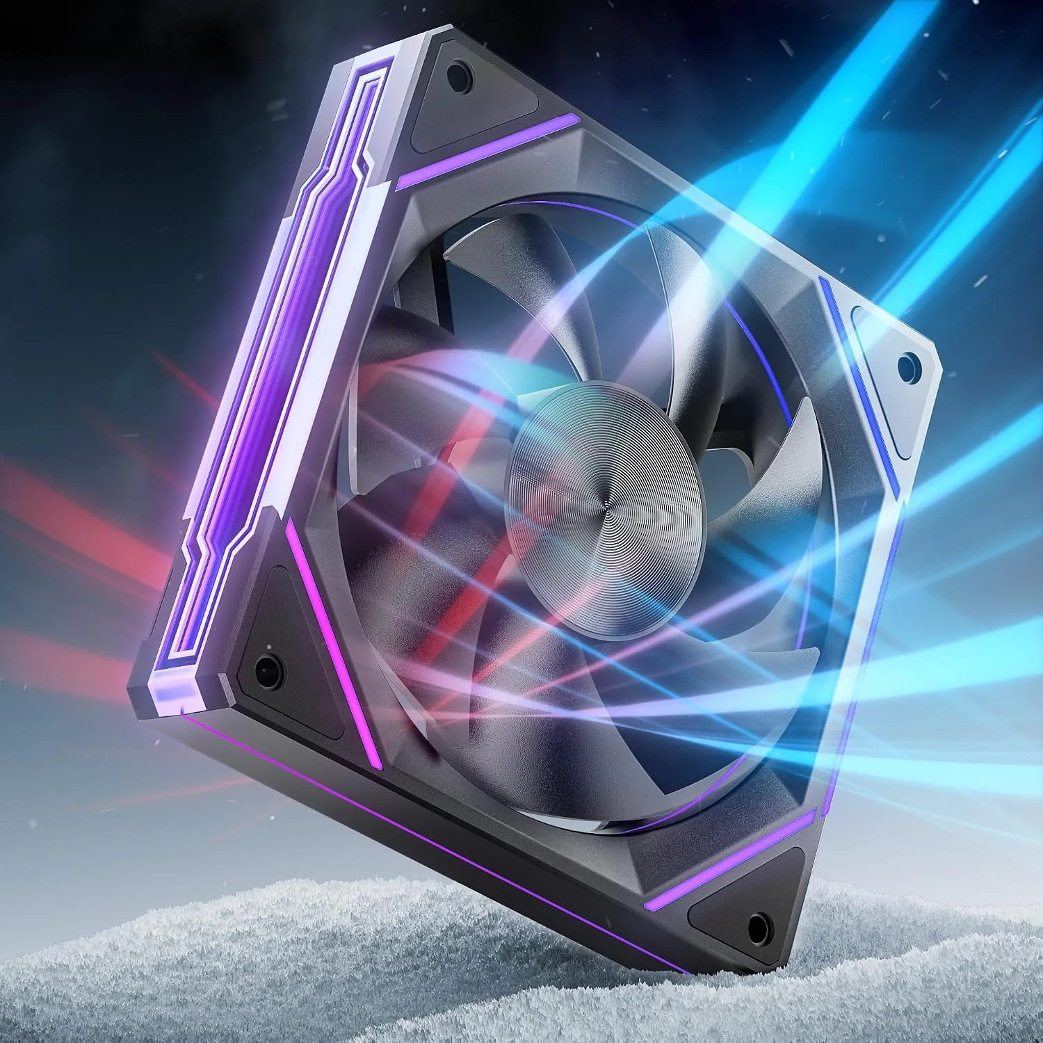 AsiaHorse AMICIPro 120mm ARGB PC Fans,Ultra-Quiet Operation <30dB, 1800 RPM HDB Bearings, 12 LED Lights, Aura SYNC Compatible for Enhanced Cooling and Visuals (Non-Illuminated Blade)