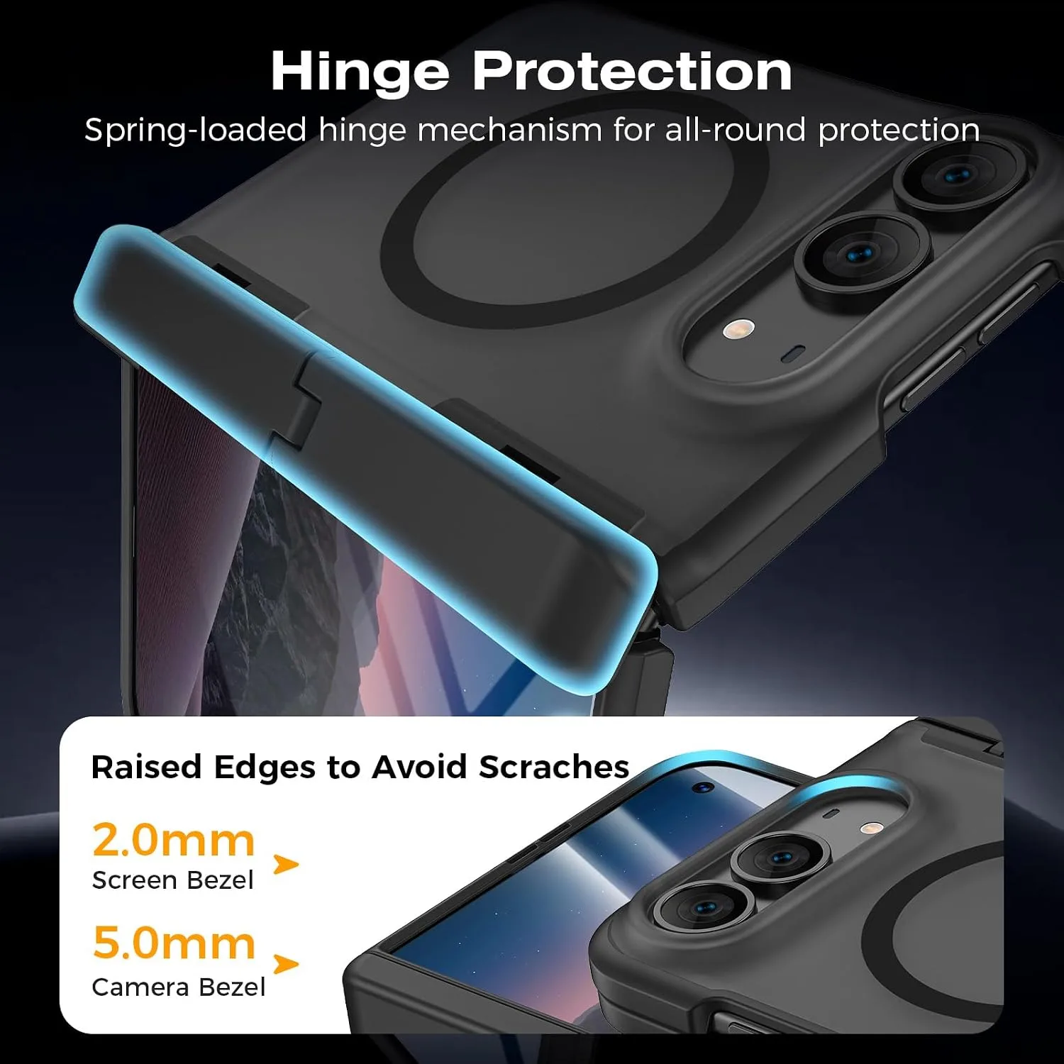VEGO for iPhone Duo Case Built-in Screen Protector Hidden Stand, Black
