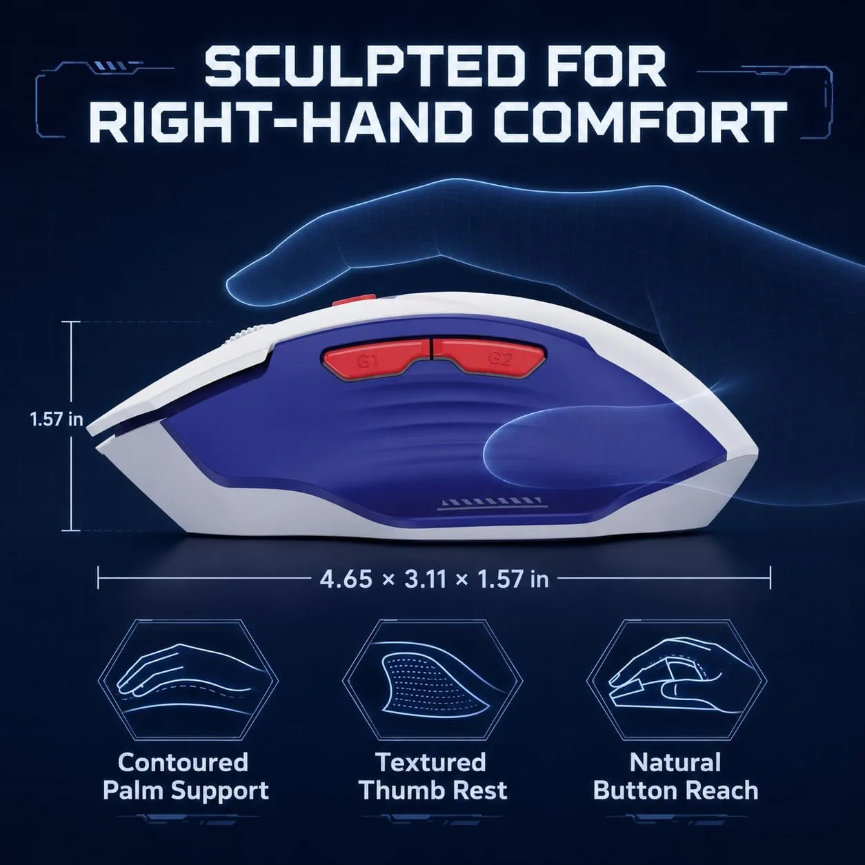 INPHIC A9 Wireless Gaming Mouse, Rechargeable, 12800 DPI