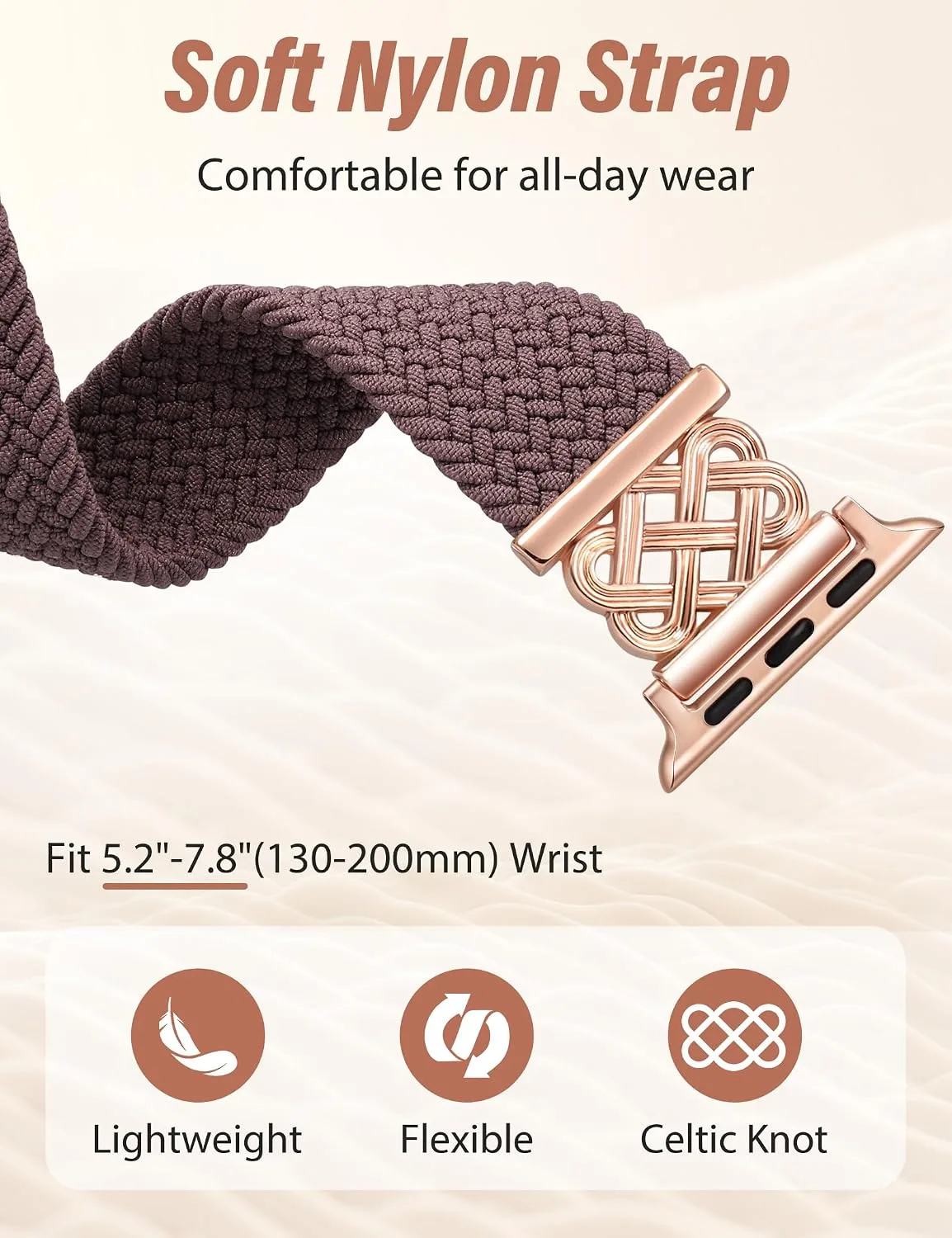 Braided Stretchy Band with Magnetic Clasp for Apple Watch Bands Women Men
