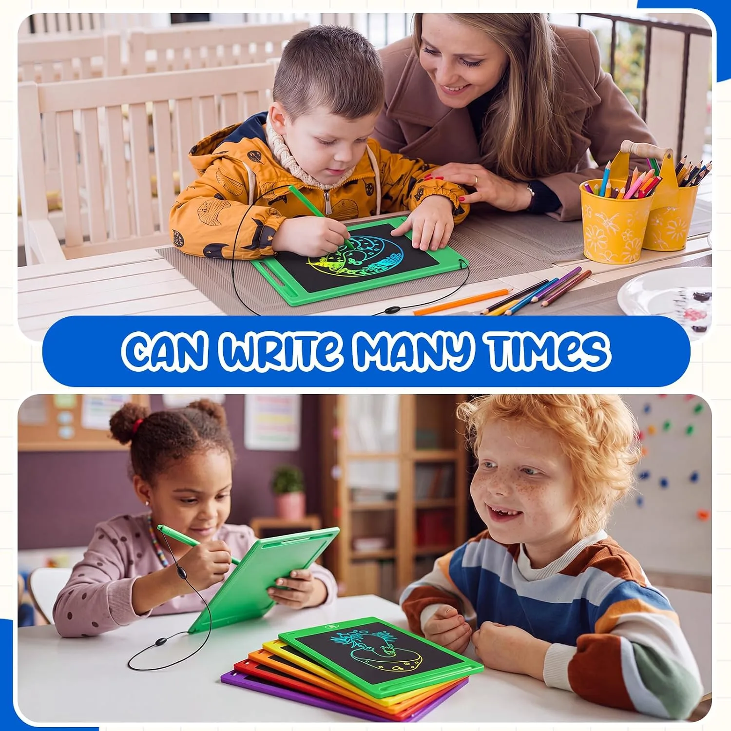 Zhehao 20 Pack 8.5 Inch LCD Writing Tablet Drawing Board,Vibrant,Cute