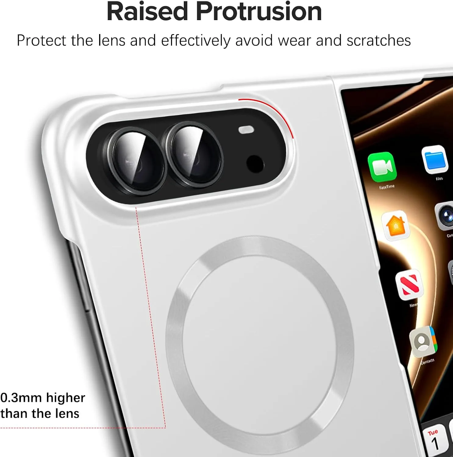 Case for iPhone Duo, Magnetic Phone Case Compatible with Mag-Safe，Silver