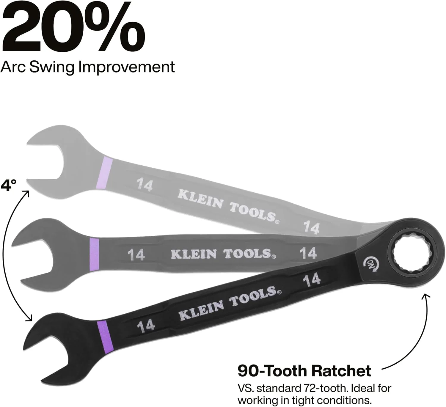 Klein Tools 69418CG 18-Piece Combination Ratcheting Wrench Set