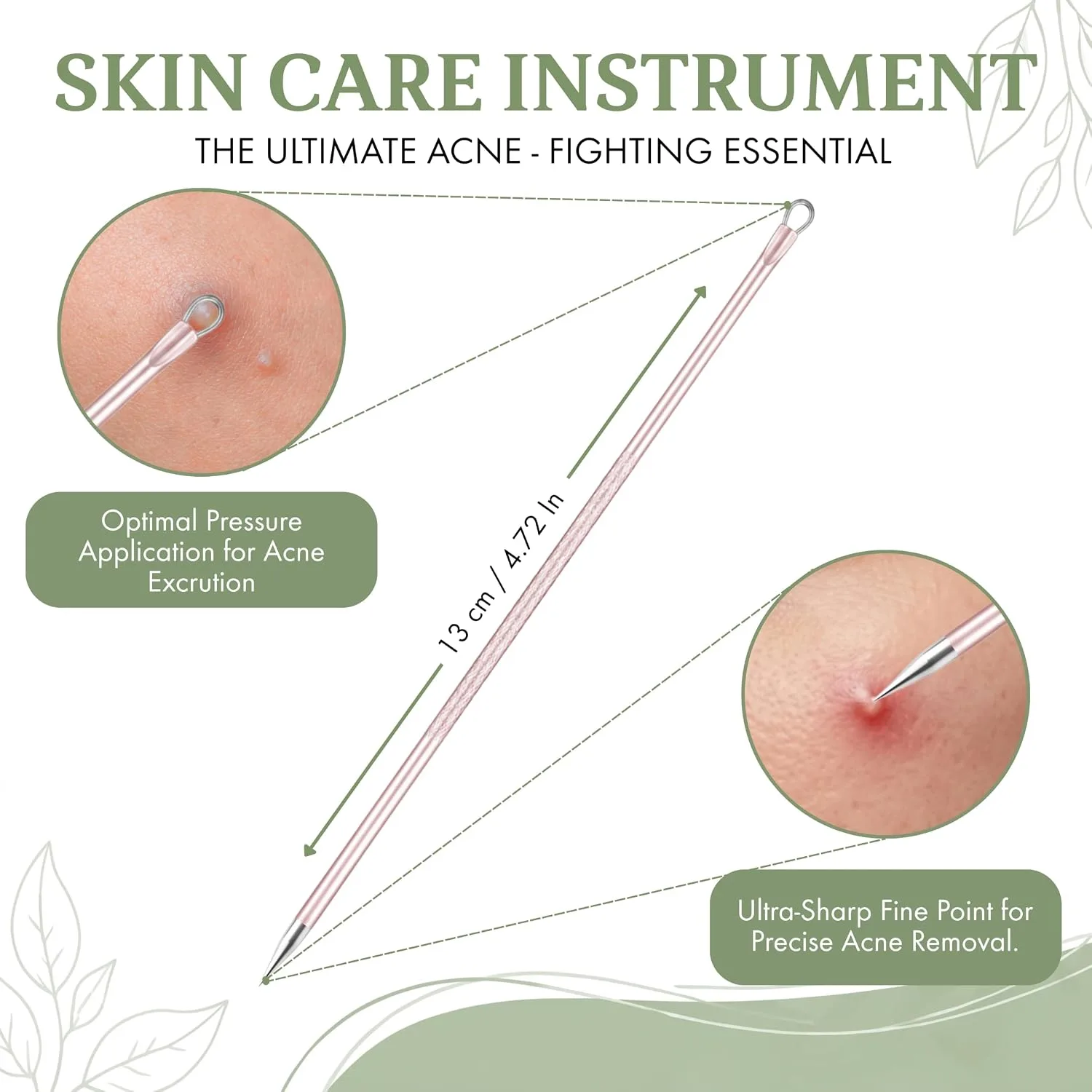 2 Pcs Pimple Popper Tool Blackhead Remover, Comedone Extractor for Acne
