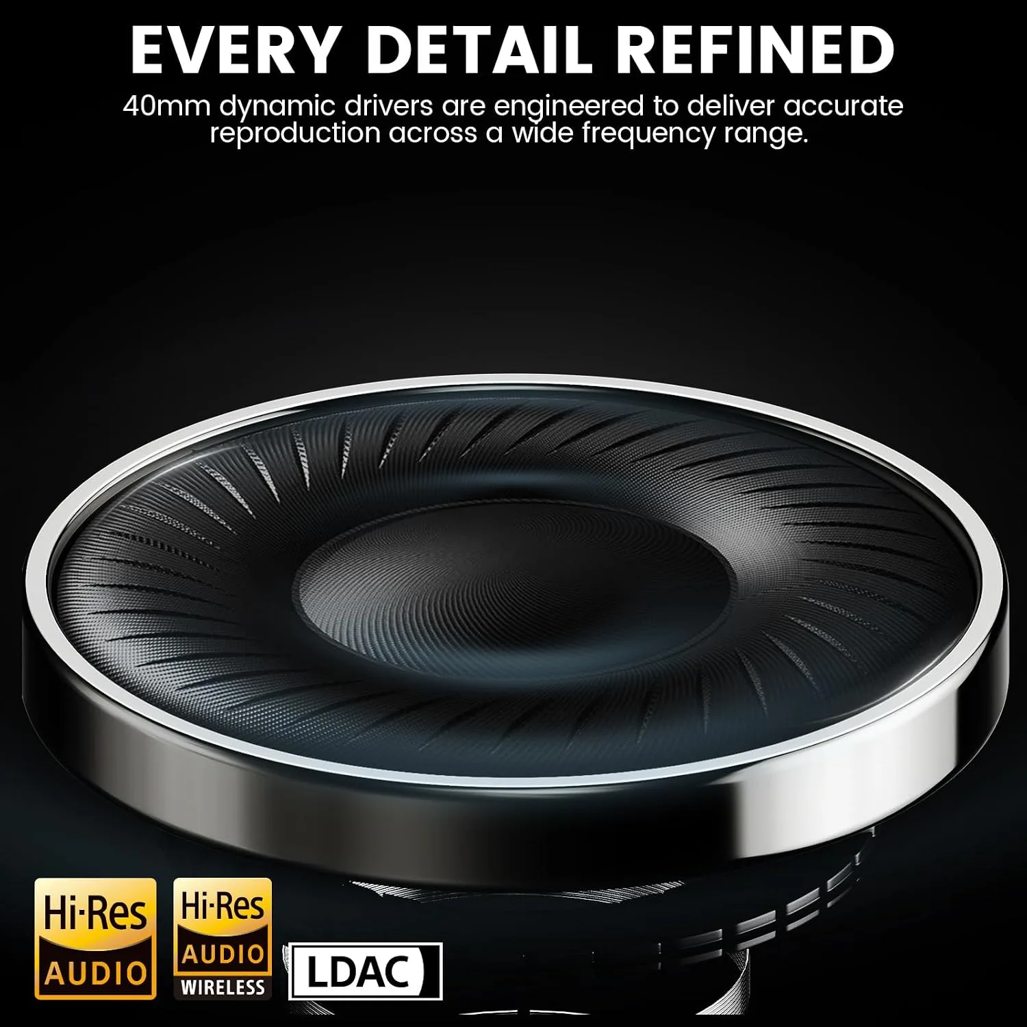 1Mii Y8+ Hybrid Active Noise Cancelling Headphones, 100H Playtime, Bluetooth 6.0 Over Ear LDAC Wireless Hi-Res Audio & Deep Bass, Comfortable for Travel Airplane Home Office, Custom EQ via App, Beige