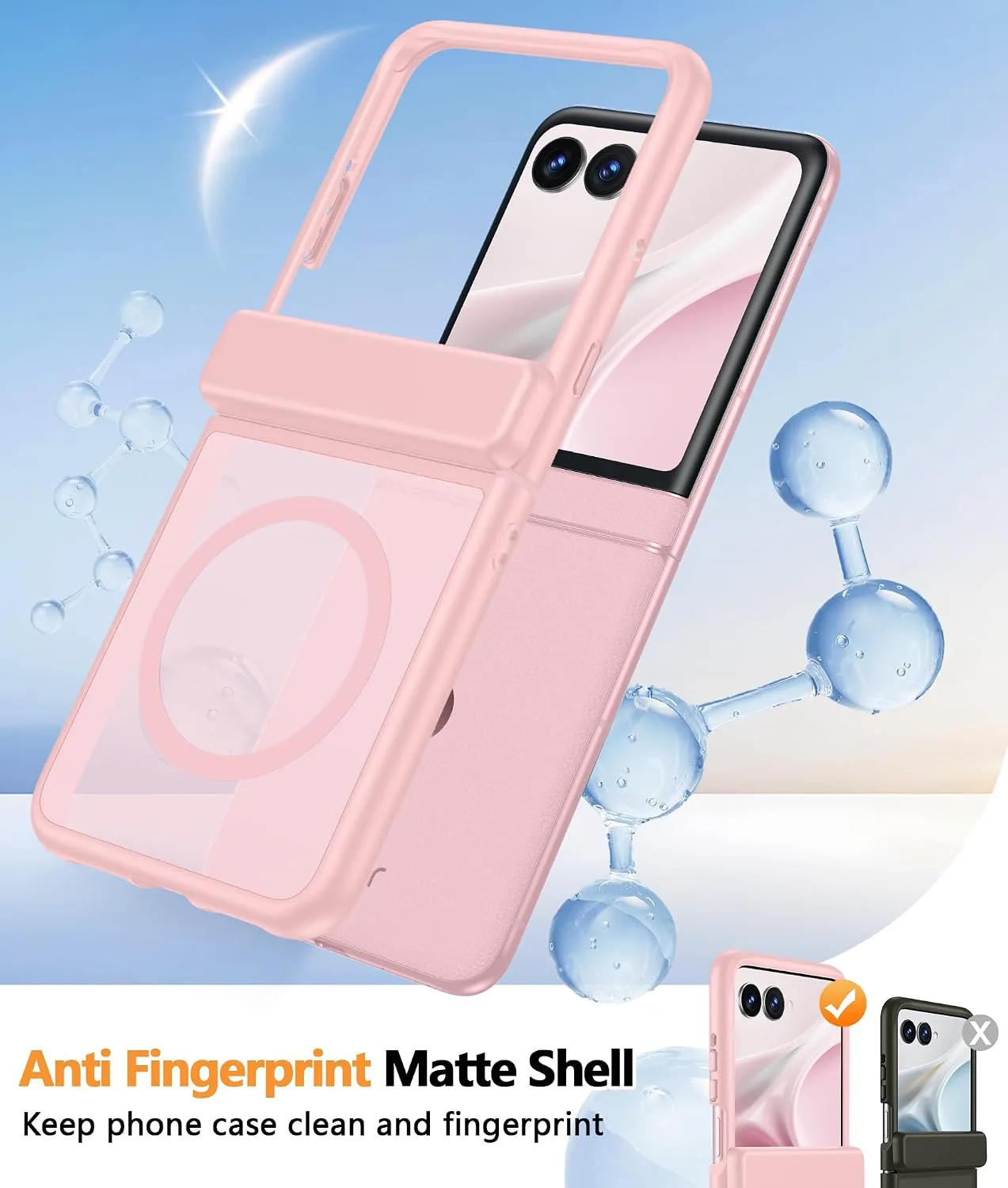 FNTCASE for Motorola Razr 2026/2025 Case, Fit for Magsafe, Hinge Protection