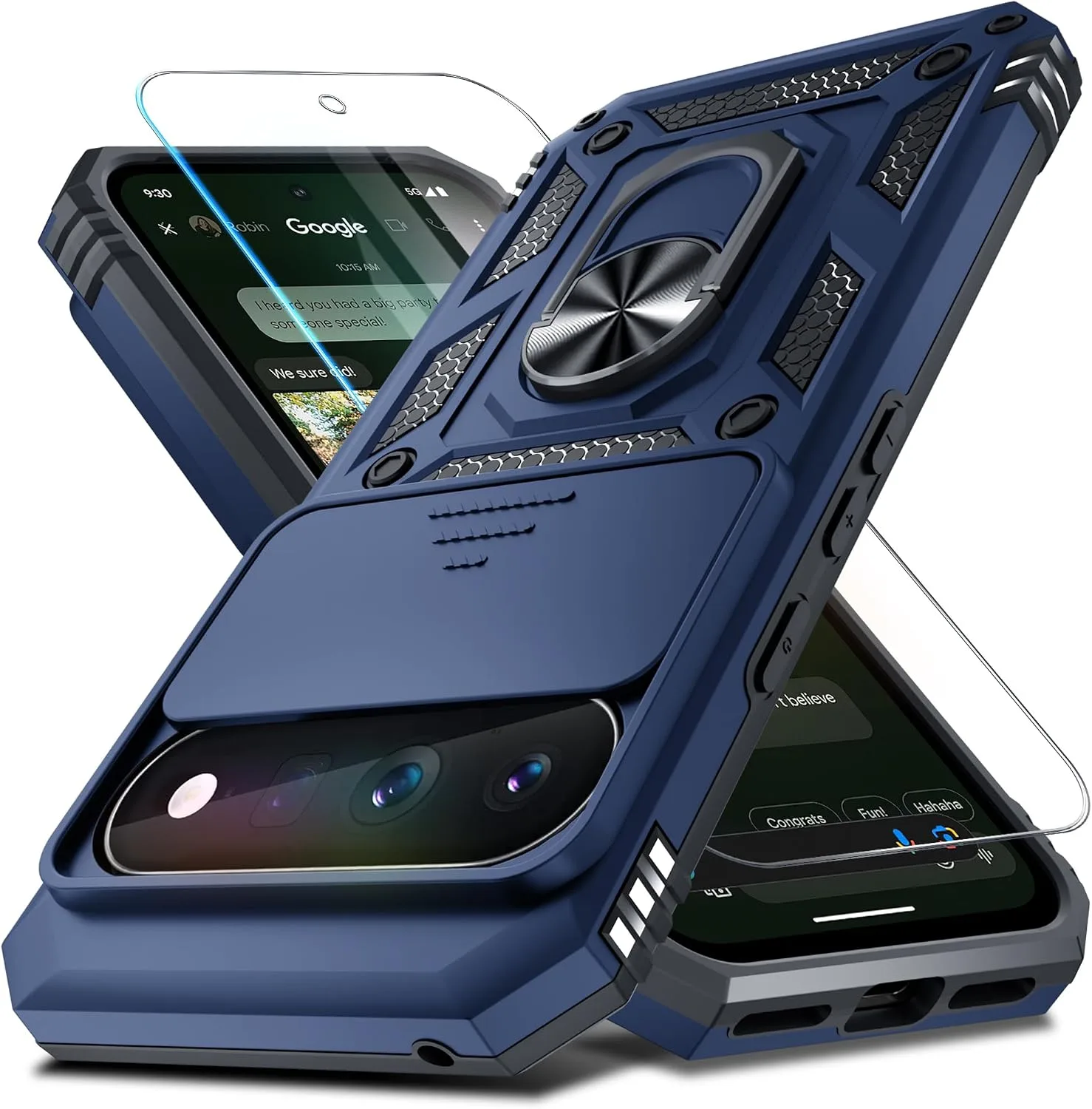 for Google Pixel 11/11 Pro Case Built in Slide Camera Cover,Blue