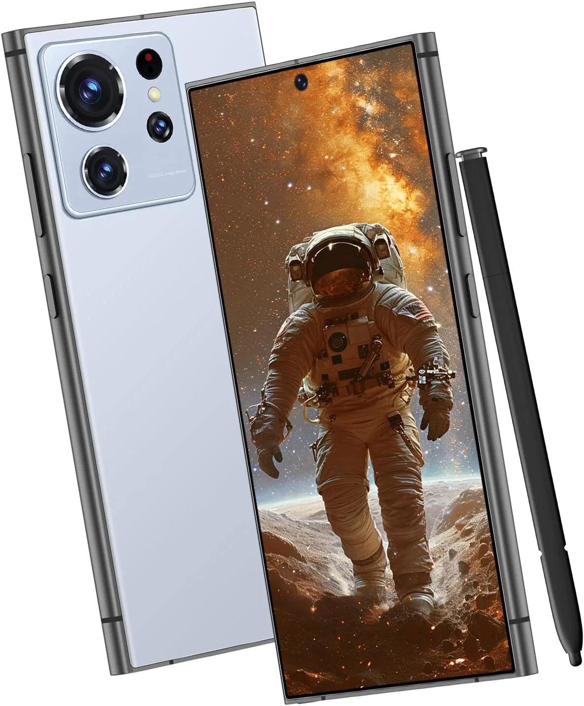 C24 Ultra Unlocked Cell Phones Smartphone with Built-in Pen 8+256GB Android 13 Phones 6.8" HD Screen Dual SIM 108MP+48MP Camera (Blue)