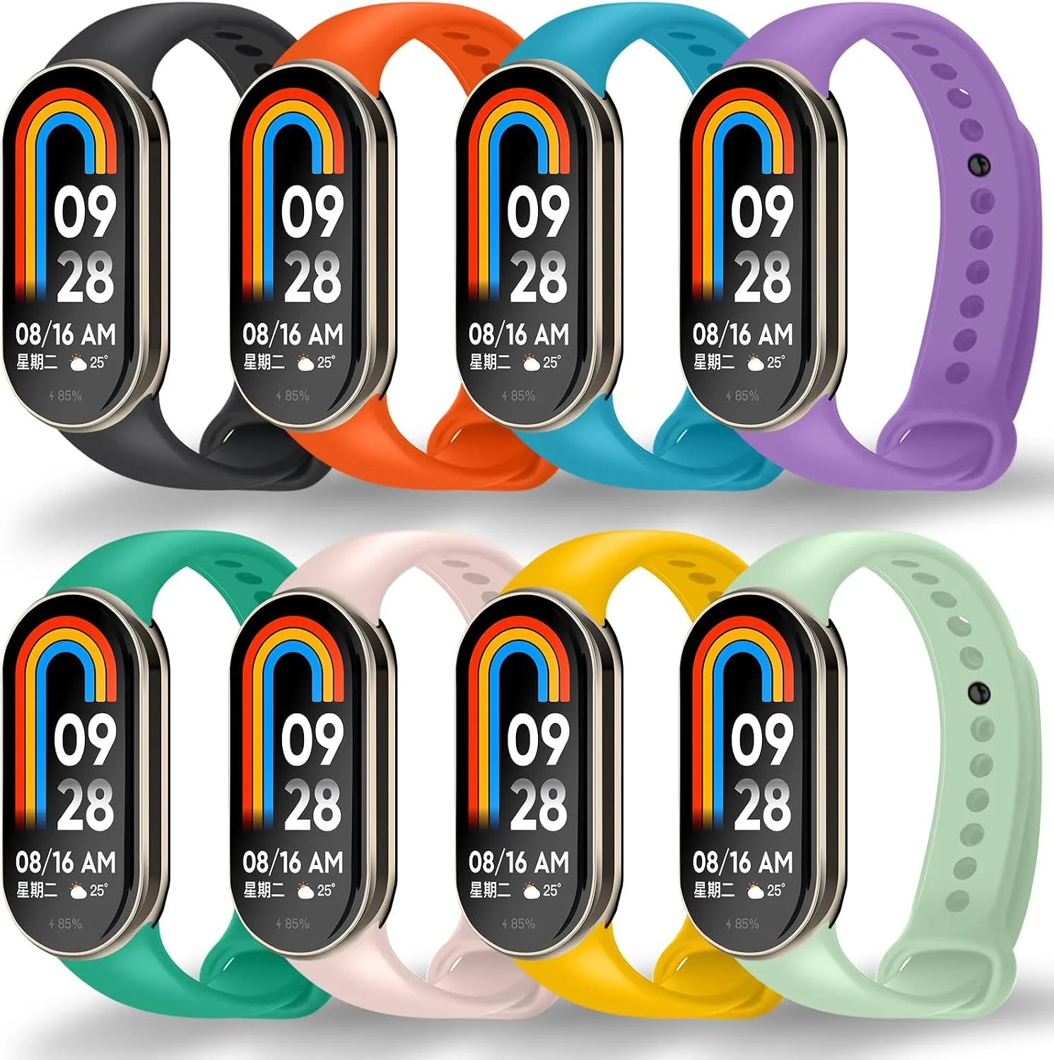 Smartband Bangting Pack 3 correas TPU para Xiaomi Mi Band 10/9/8 multicolor