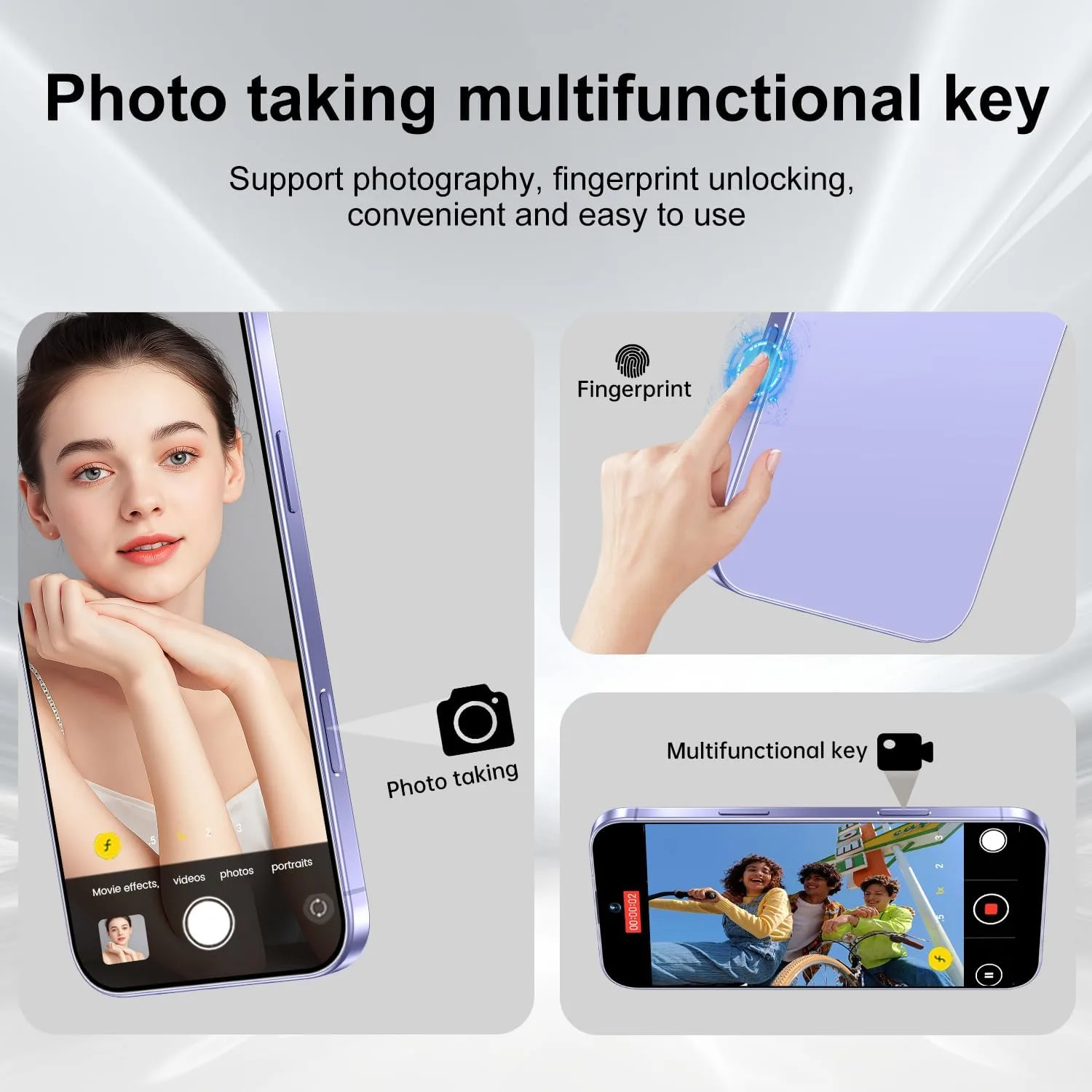 Huness 17 PM 16+1TB Unlocked Cell Phone,6.9" HD Screen Unlocked Phones,Android 15 7000mAh Long Battery Life Smartphone,5G/Dual SIM/Fingerprint Button Unlock/Photos/Face ID (Purple)