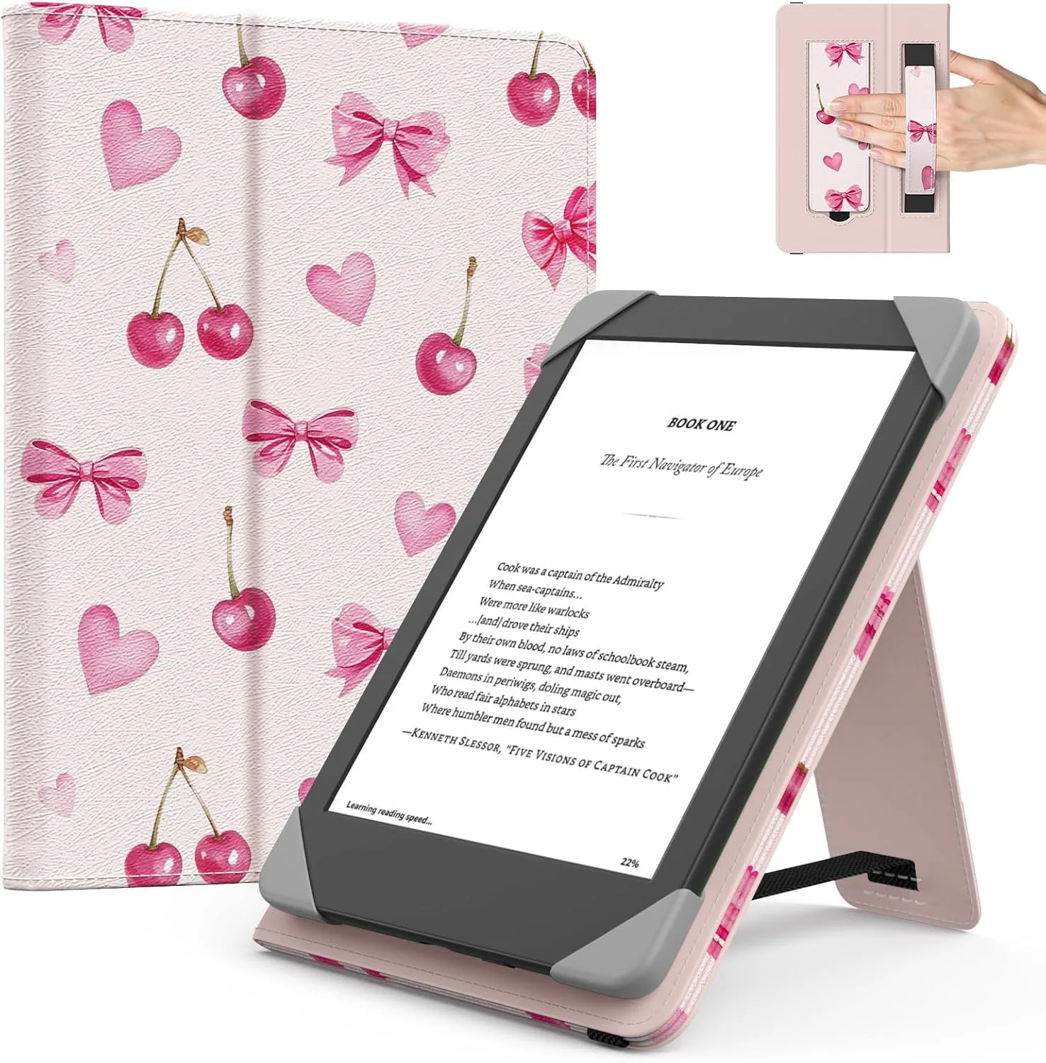 Moko Universal Case for 6 inch eReaders&Tablets, Cherry Bow