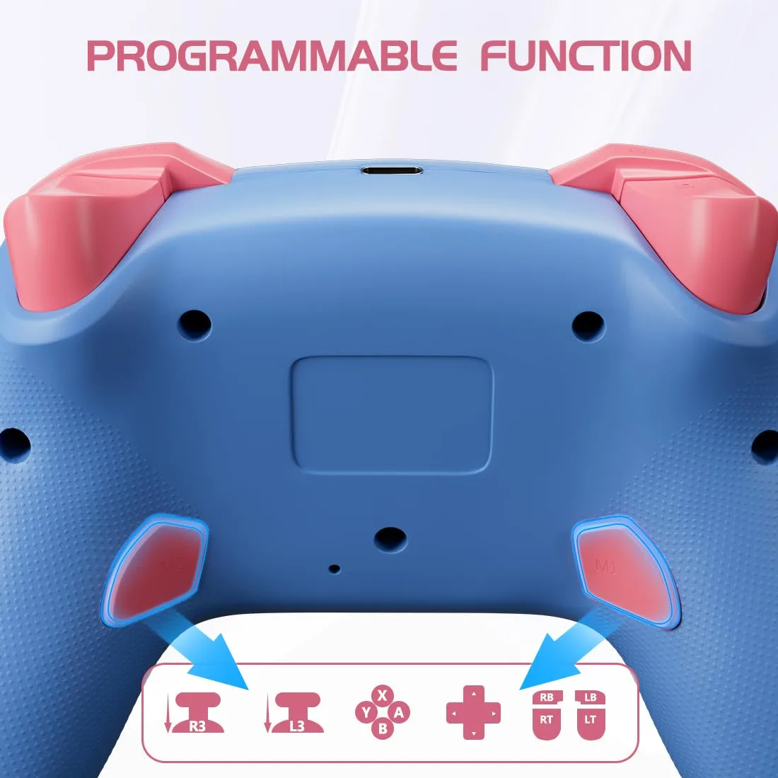 Wireless Switch Controller for Switch/Switch 2/OLED/Lite/PC(Blue+Lake Blue)