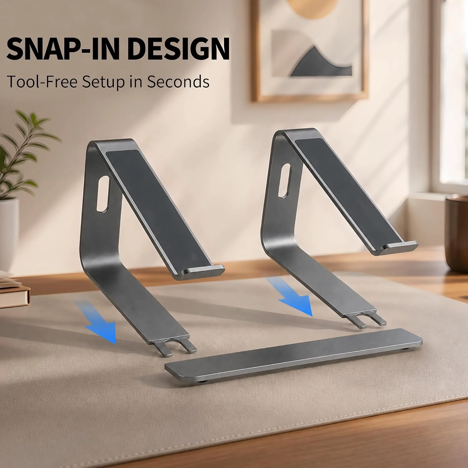 Orionstar Ergonomic Laptop Stand, Aluminum Riser, 10-15.6", Grey