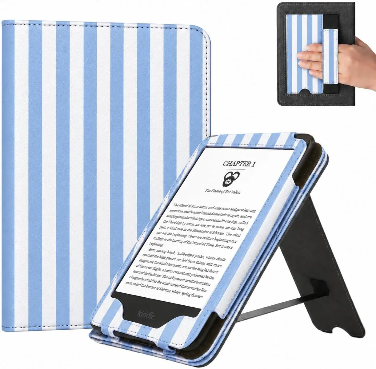CoBak 6 Inch Case with Stand, not for iPad(A0J28), Blue Stripe