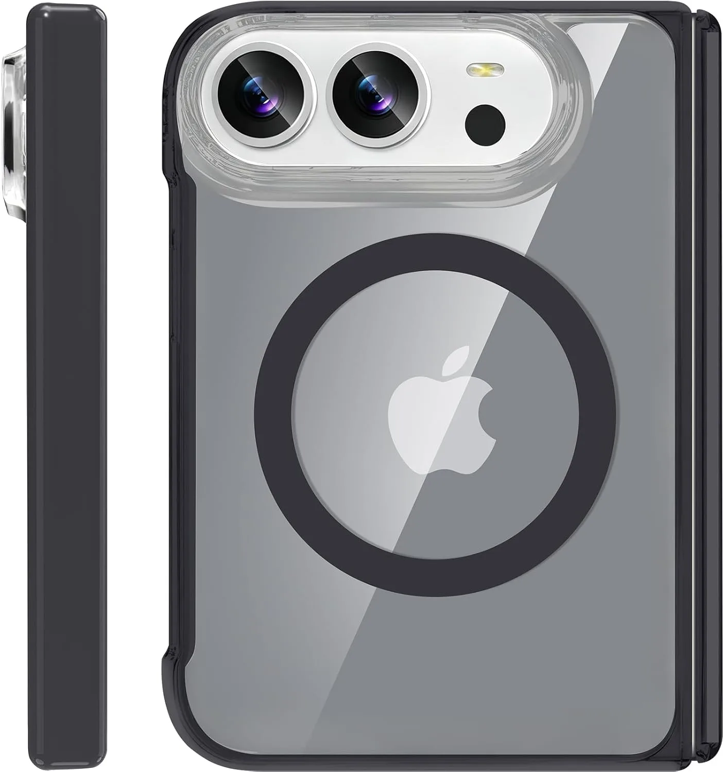 Miimall for iPhone Duo Case with Strong Magnet & Hinge Protection, [One Piece][Fit for Magsafe] Military Grade Shockproof Rugged Drop Protection Anti-Slip Men Cover for iPhone Duo Case Slim Gray