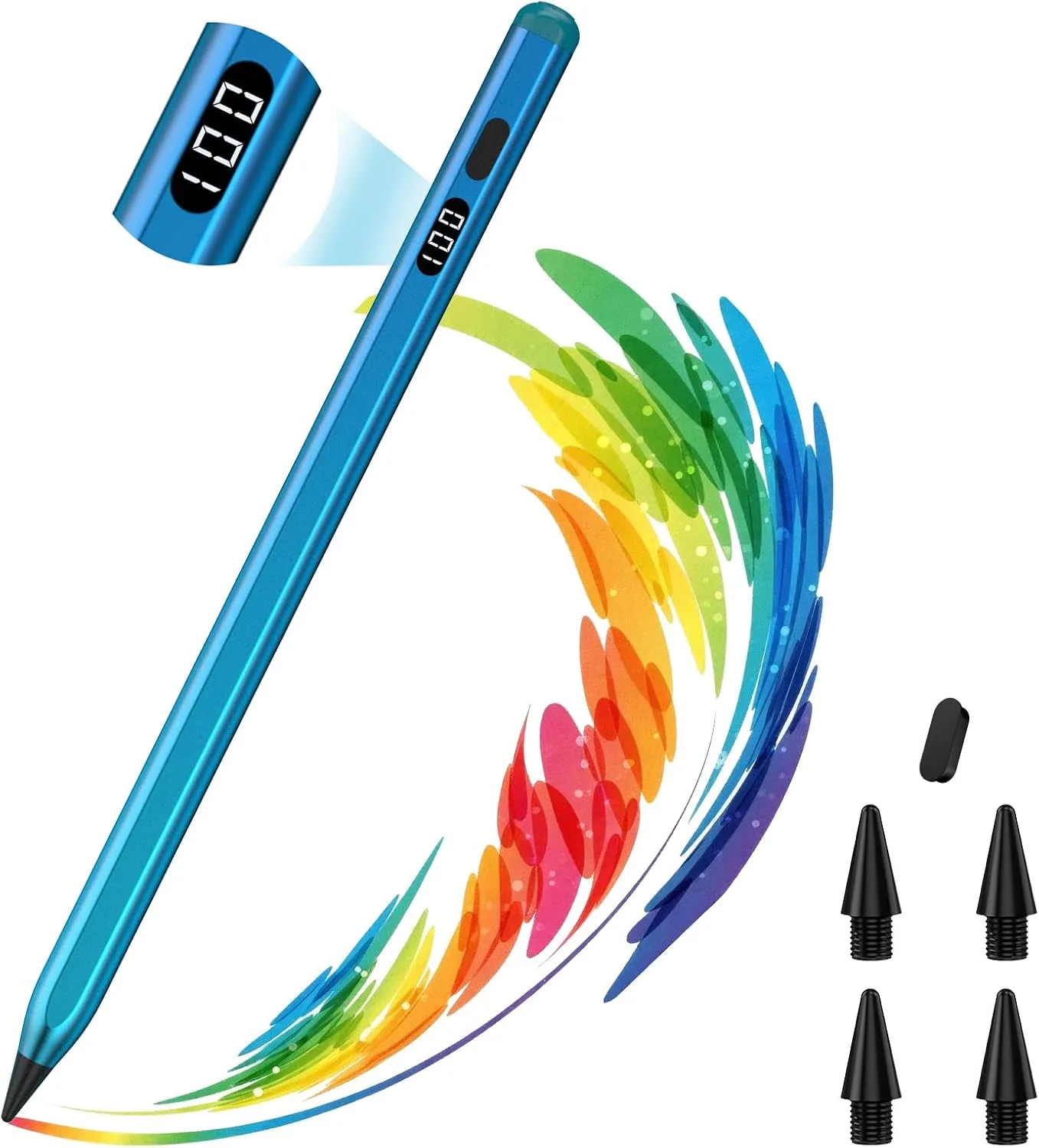Lápiz Stylus MoKo para iPad 2018-2026 con carga USB-C y pantalla LED