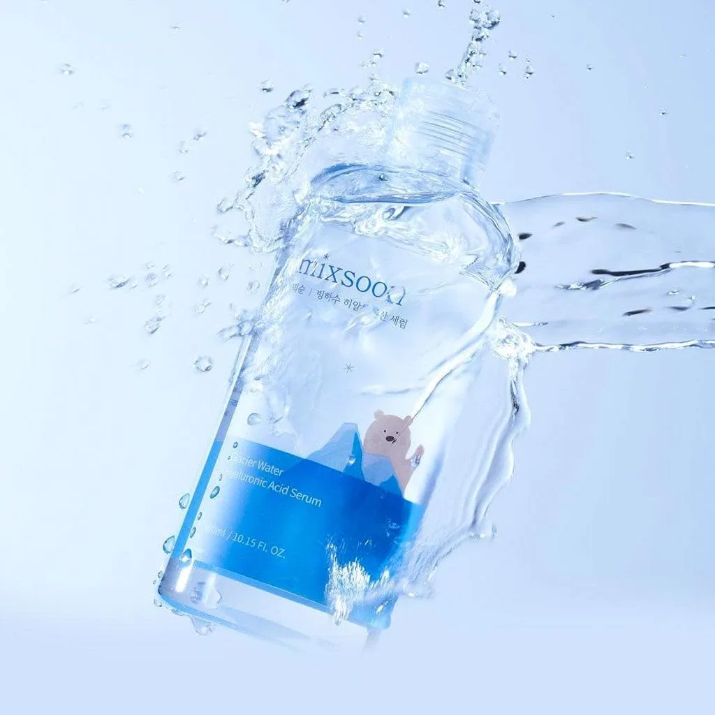 mixsoon Glacier Water Hyaluronic Acid Serum-Deep Hydration and Cooling for Face, Hydration Booster, Refreshing Lightweight Texture 300ml / 10.14 fl.oz. Korean Glass Skin Care