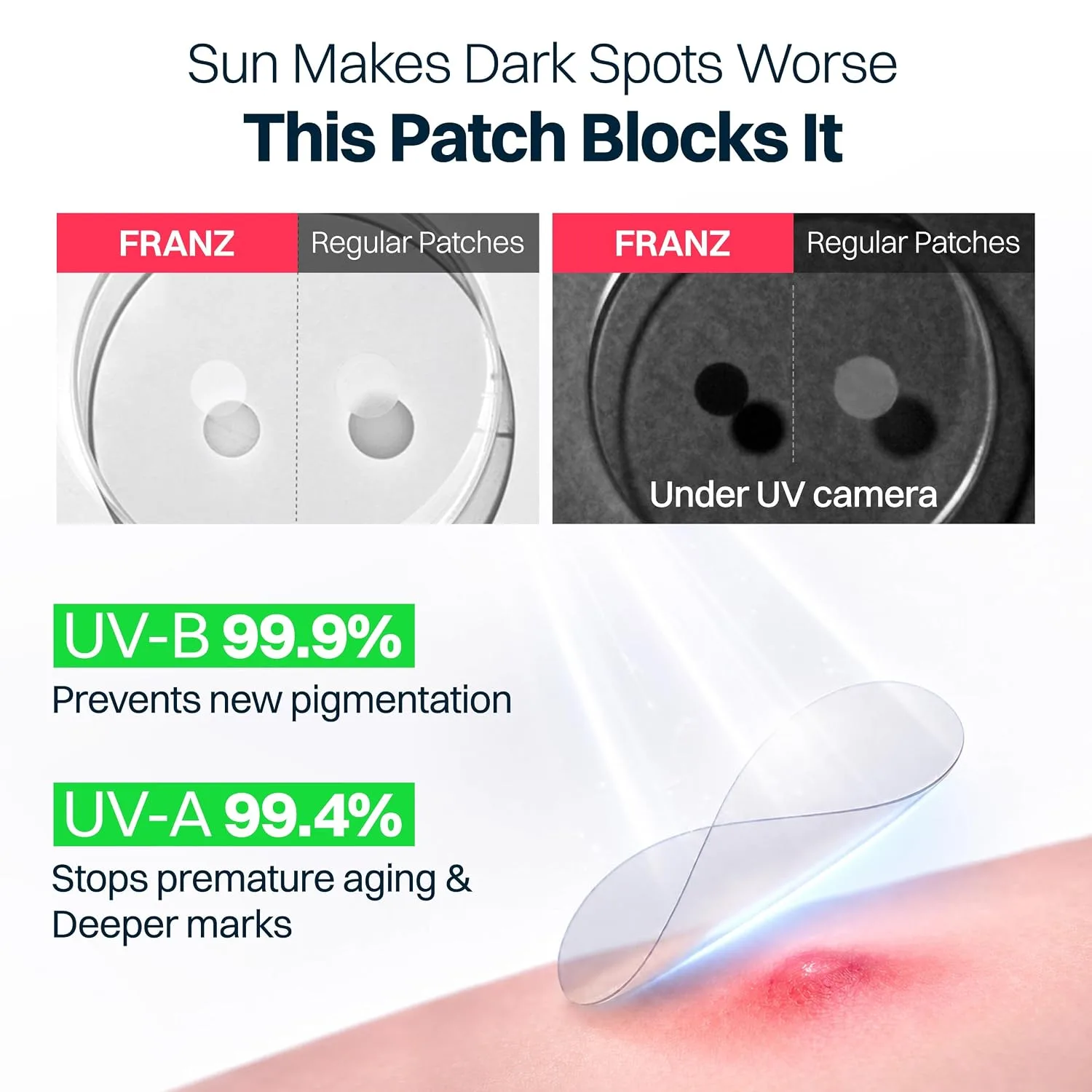 FRANZ Blind Pimple Patches for Early Breakouts, Invisible Dots (72 Count)